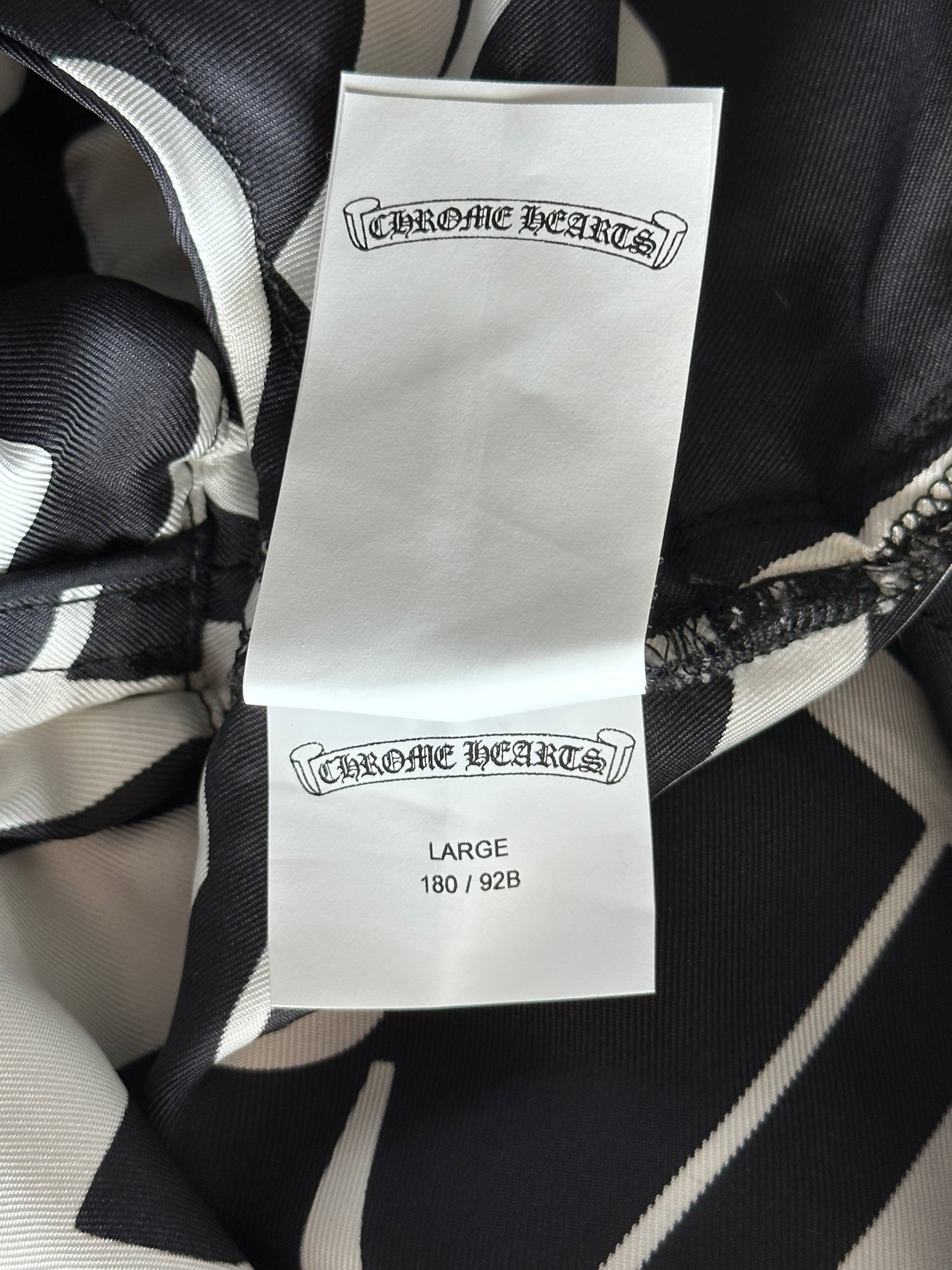 Chrome Hearts Matty Boy Black & White Silk Pants