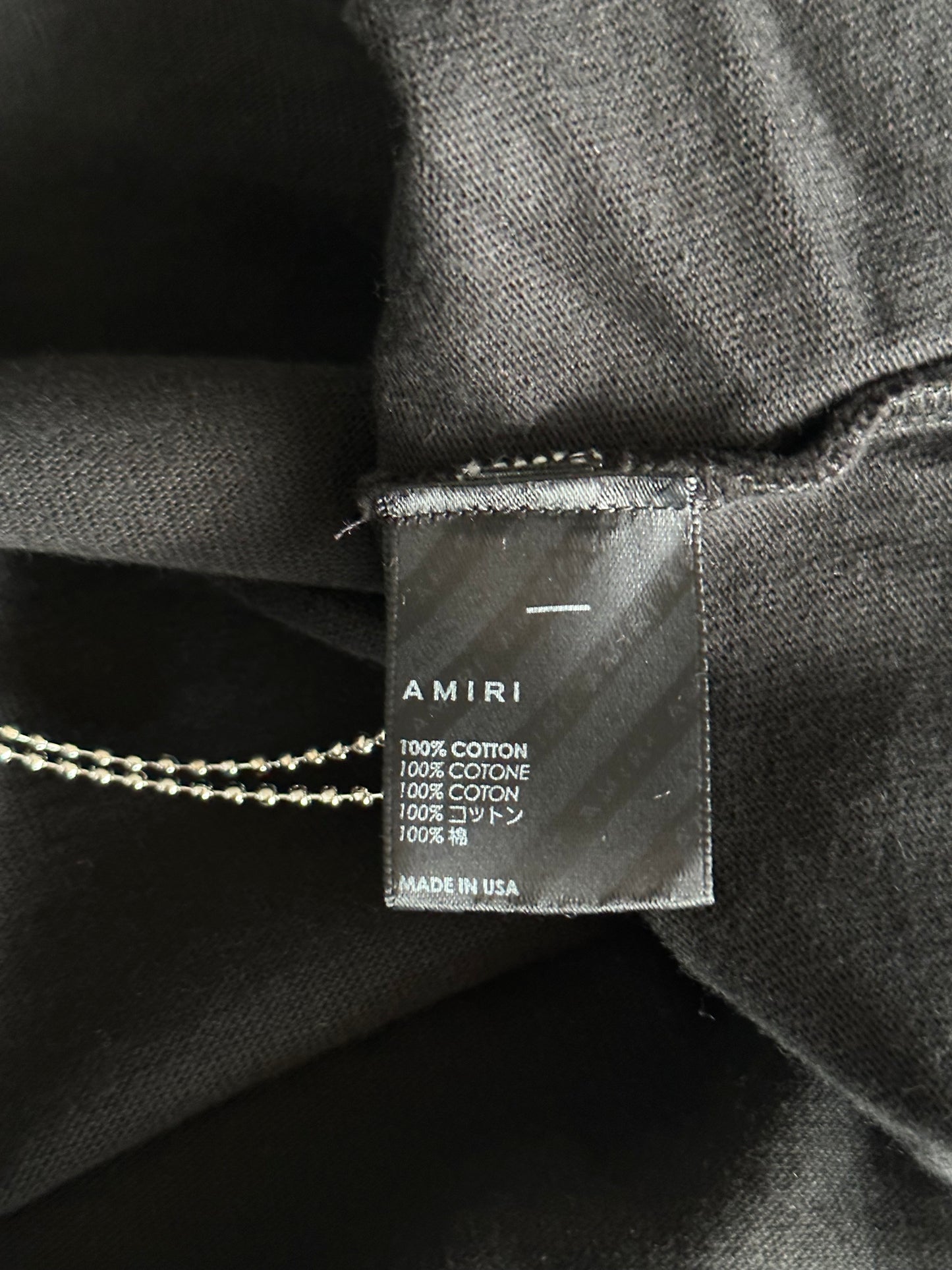 Amiri Black & White Flocked Logo T-Shirt