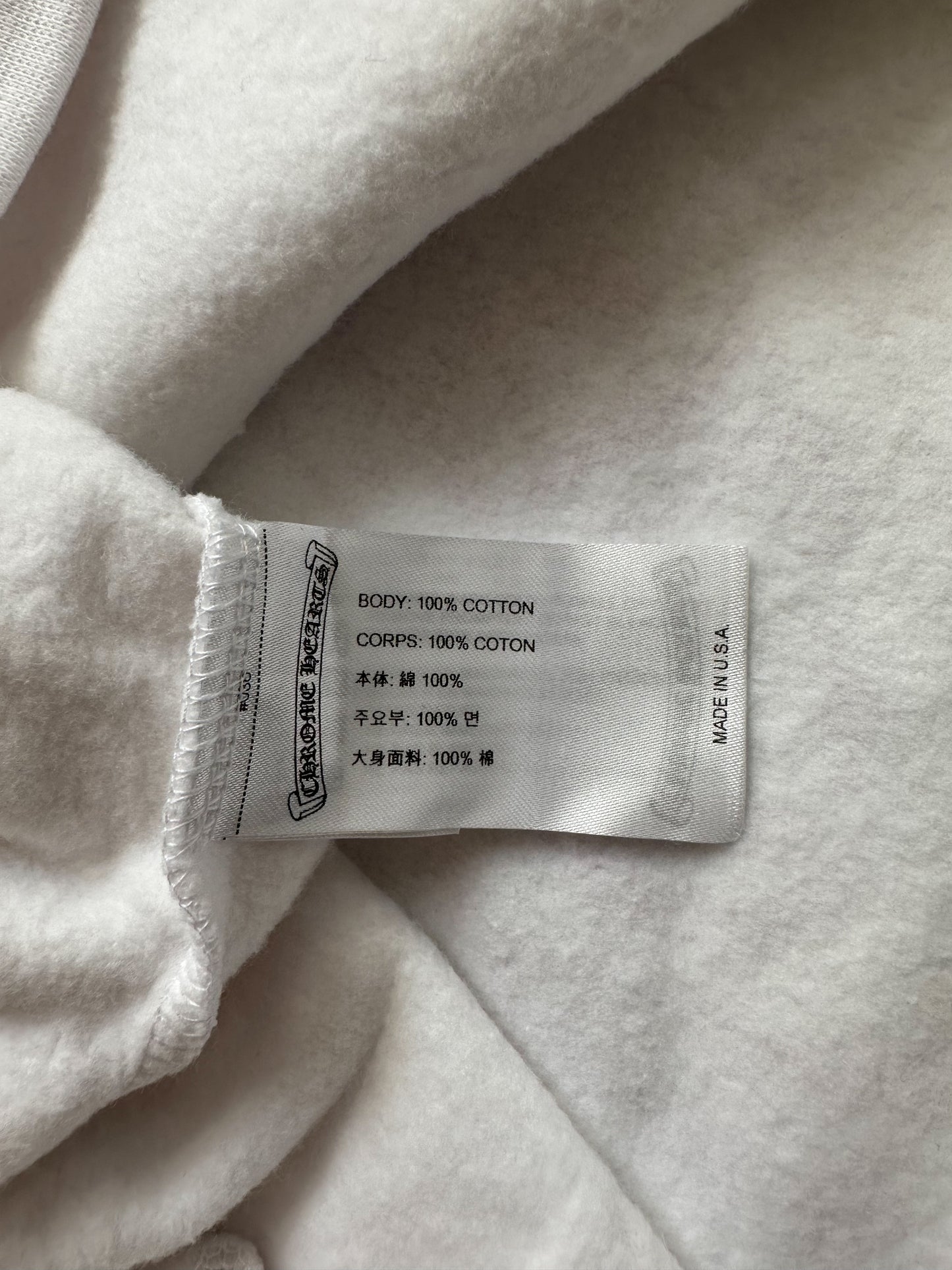 Chrome Hearts White & Pink Glitter Horseshoe Logo Hoodie