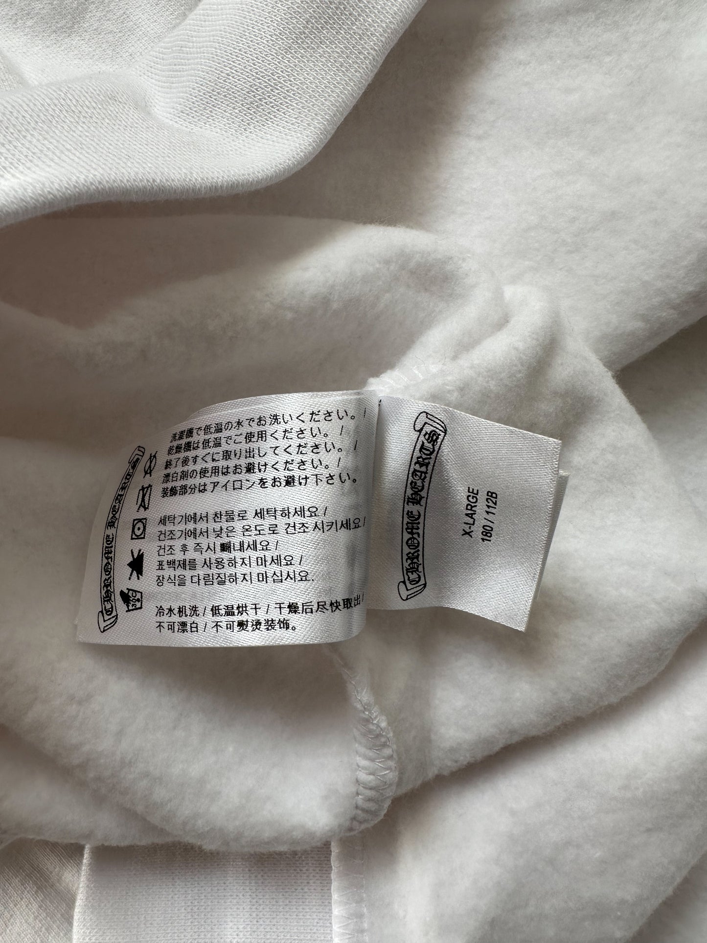 Chrome Hearts White & Pink Glitter Horseshoe Logo Hoodie