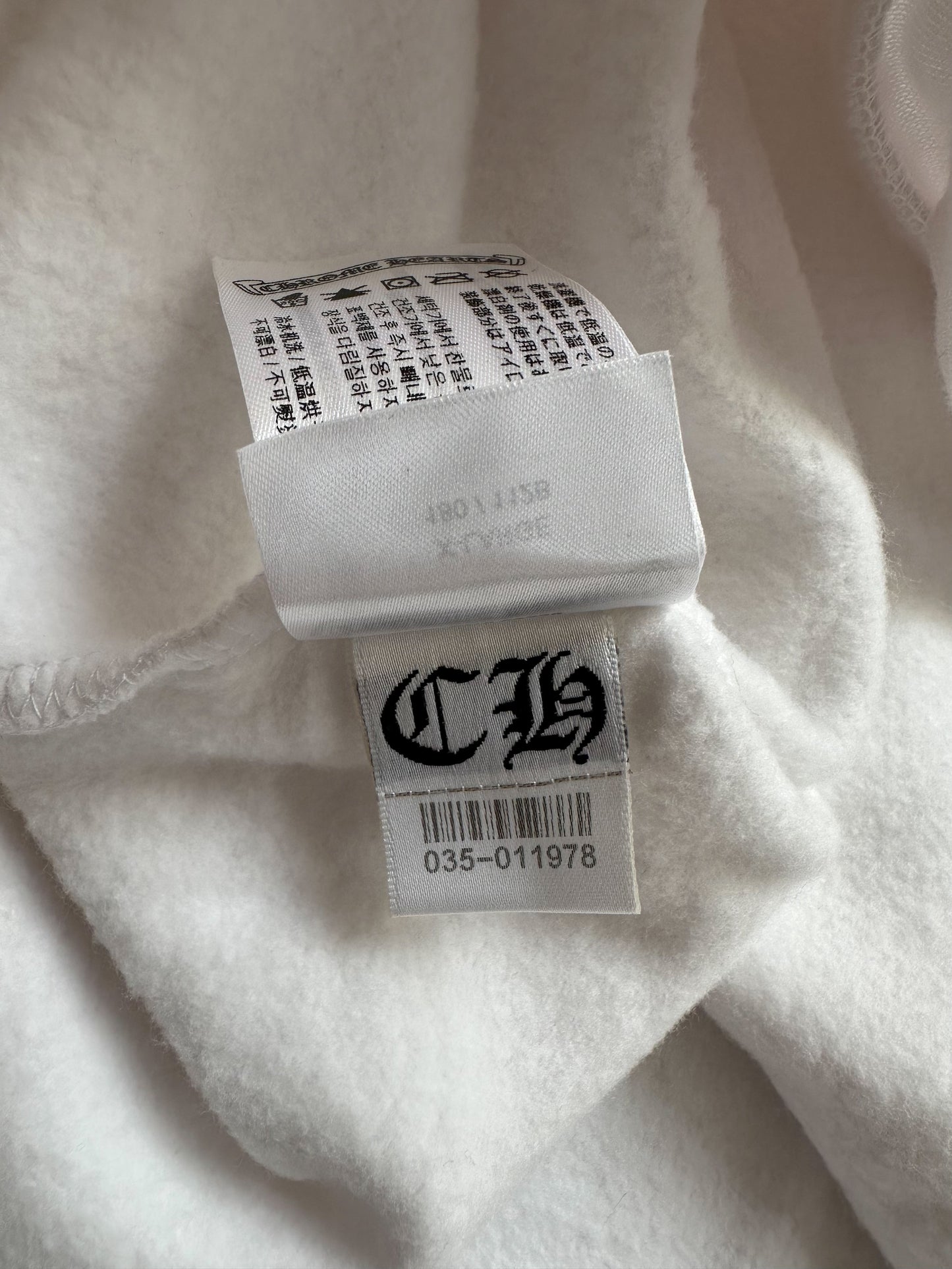 Chrome Hearts White & Pink Glitter Horseshoe Logo Hoodie