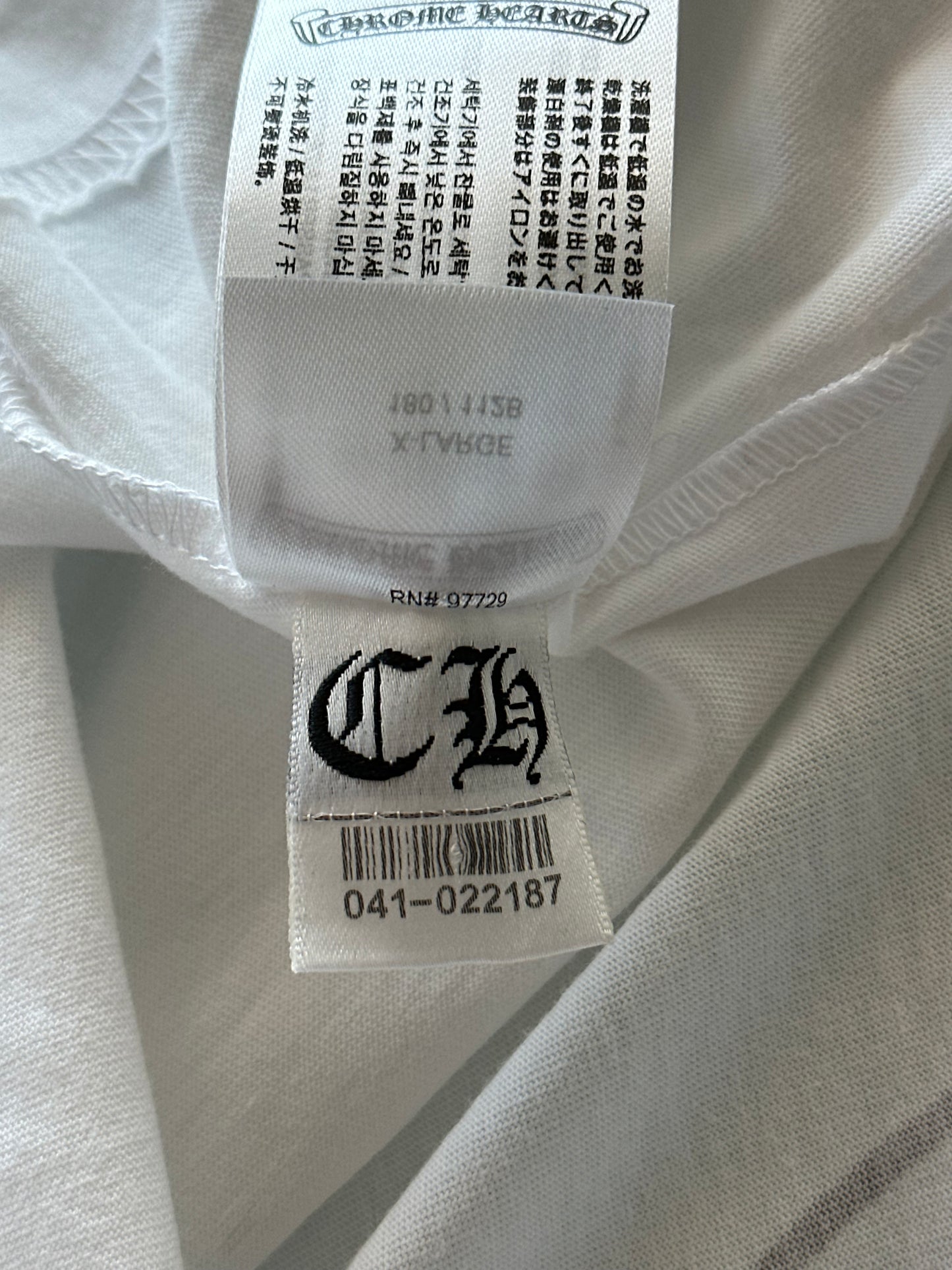 Chrome Hearts White & Black Miami Horseshoe Logo T-Shirt