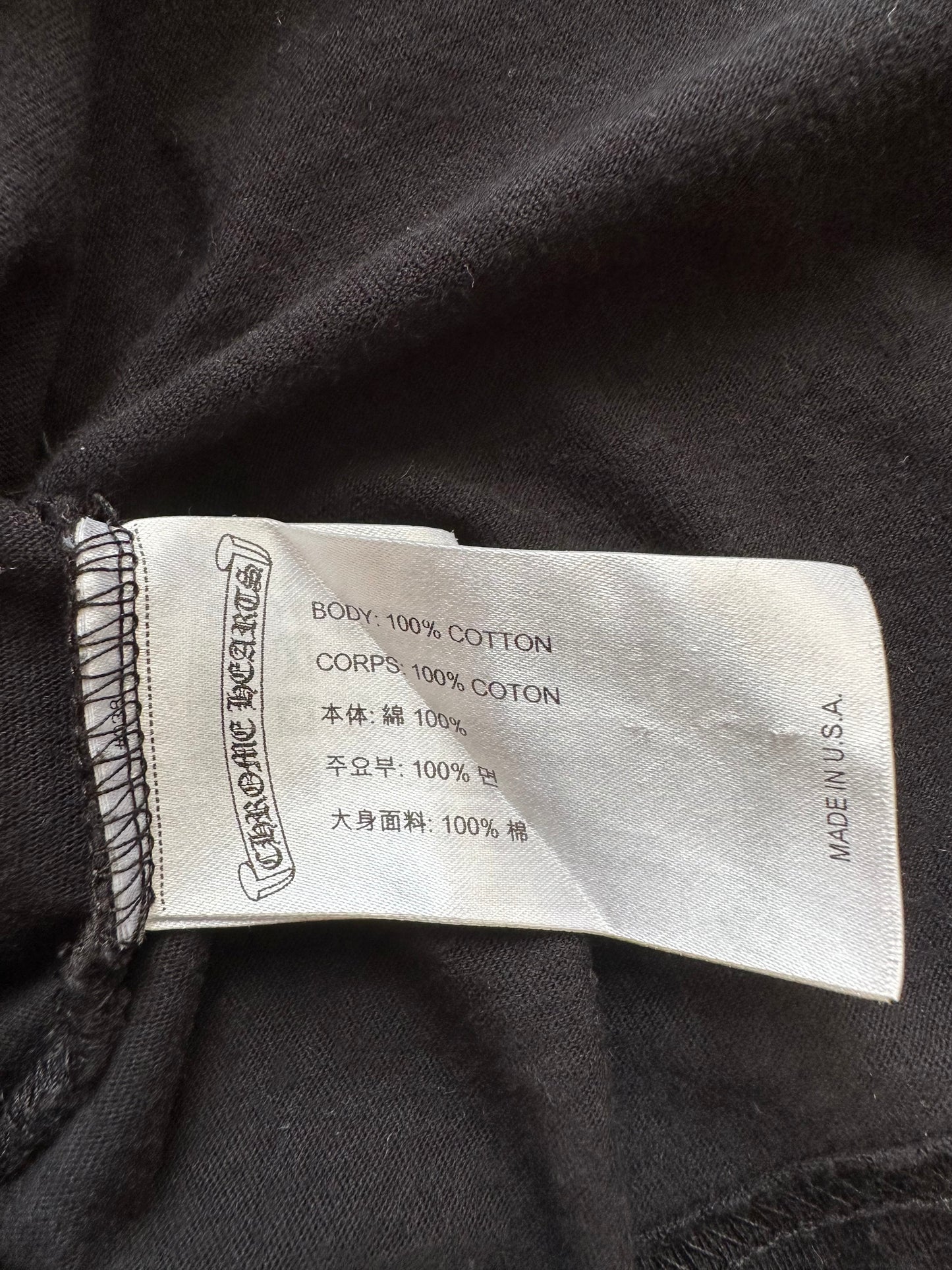 Chrome Hearts Black & White Shoulder Logo Longsleeve T-Shirt