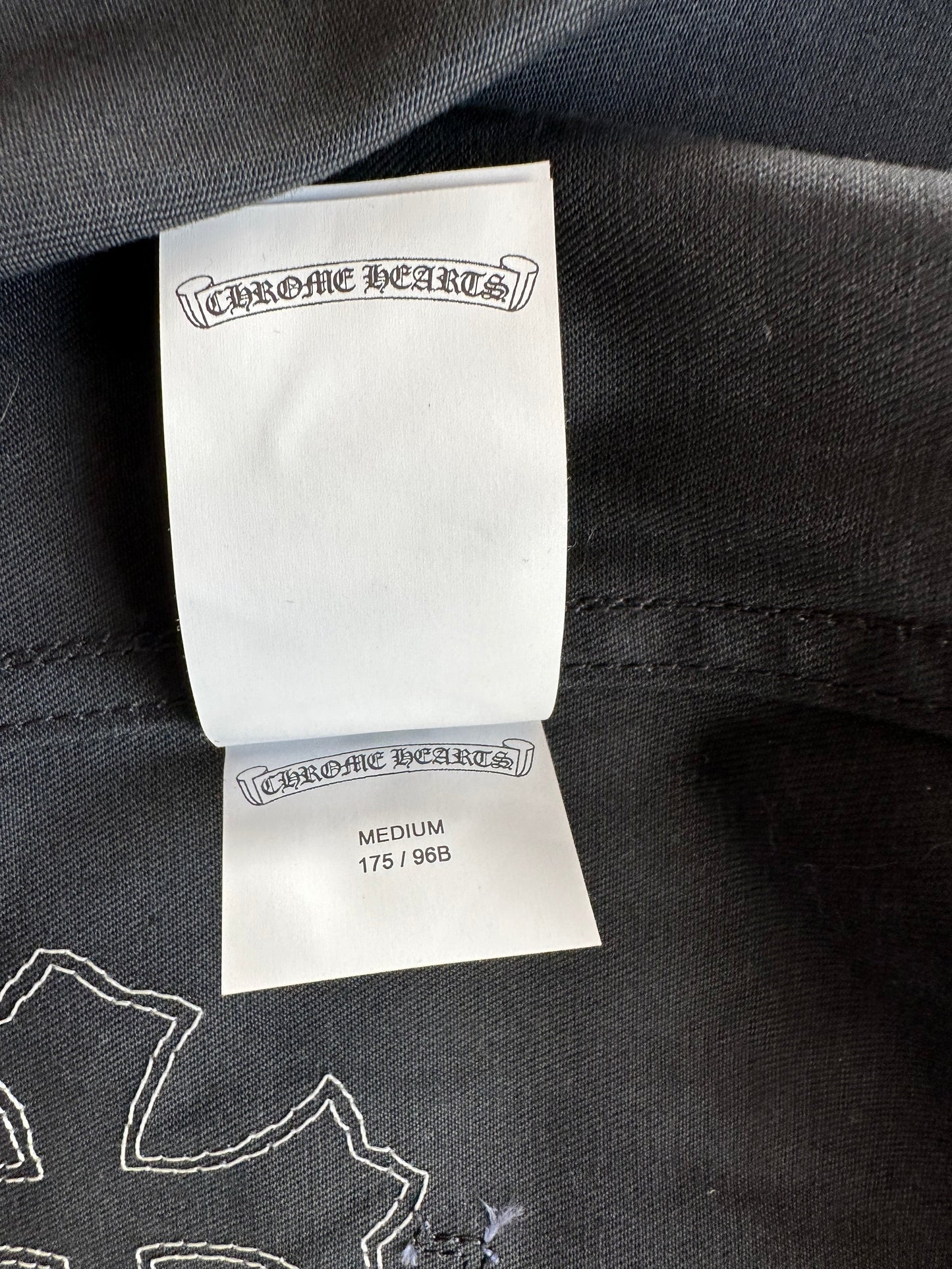 Chrome Hearts Black White & Blue Cross Patch Work Dog Jacket