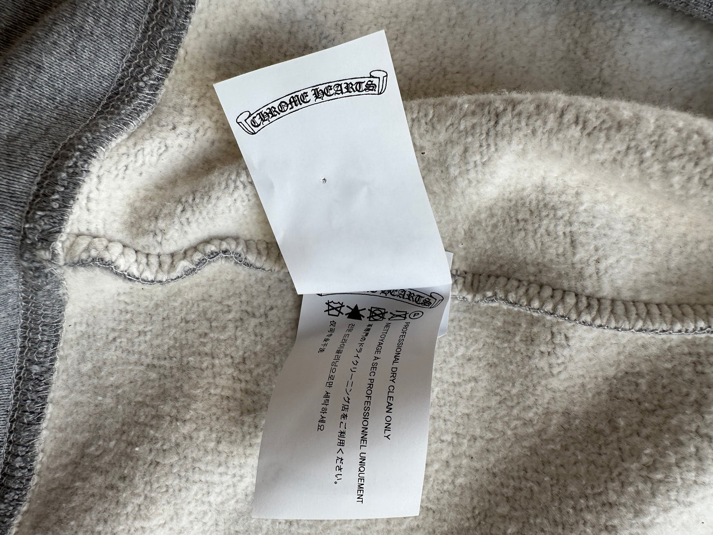 Chrome Hearts Grey & Black Triple Cross Patch Paper Jam Zip Up Hoodie