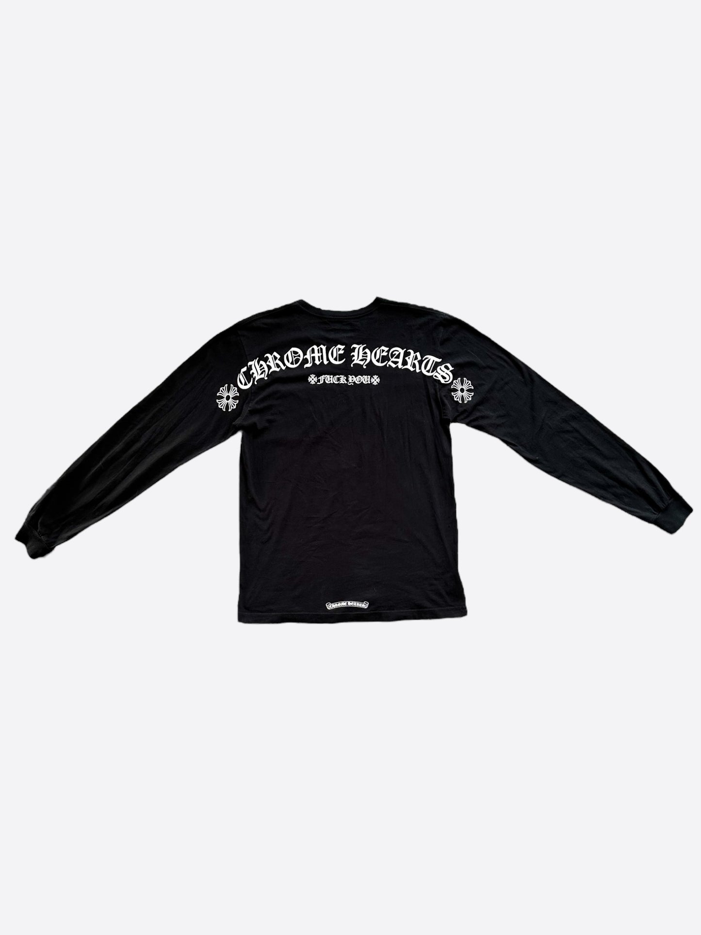 Chrome Hearts Black & White Shoulder Logo Longsleeve T-Shirt