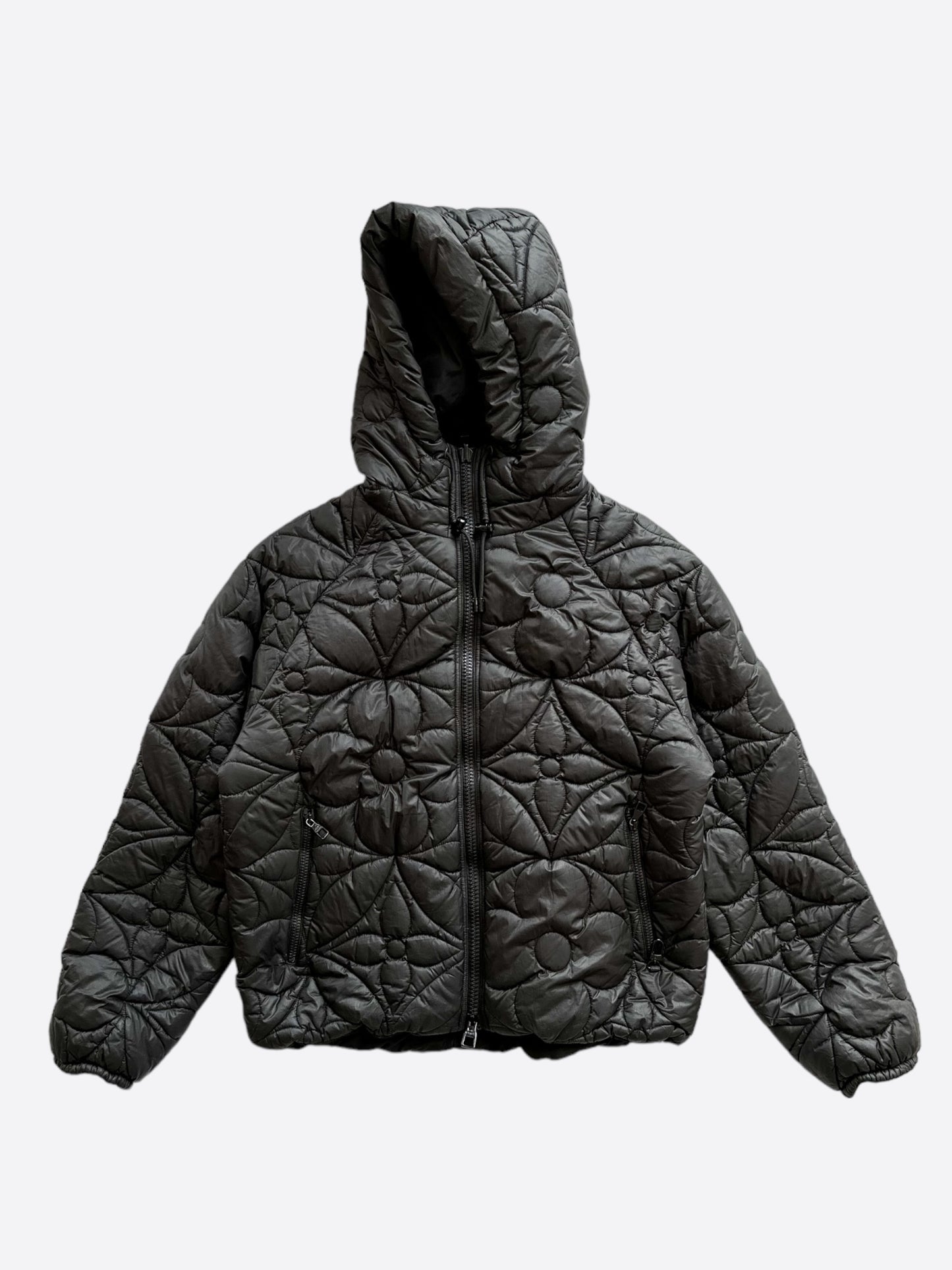 Louis Vuitton Black Flower Monogram Reversible Puffer