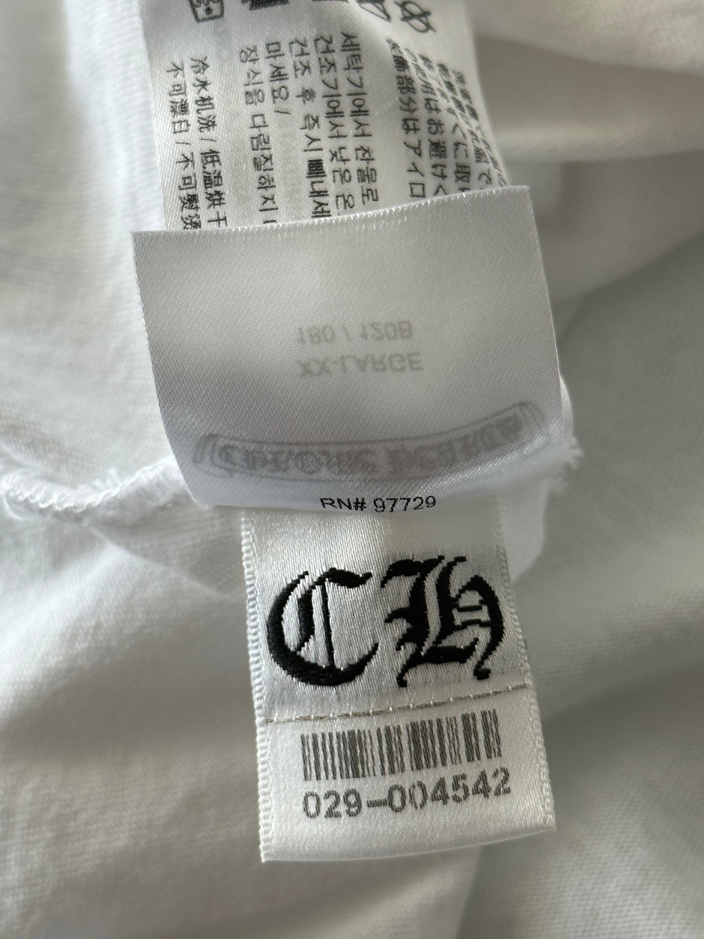 Chrome Hearts White & Red Cross Logo Longsleeve T-Shirt