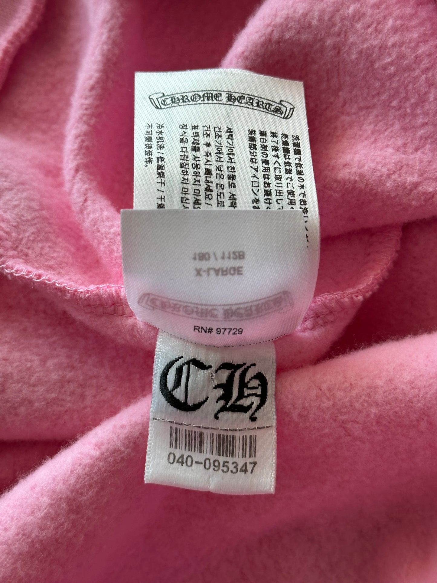 Chrome Hearts Pink & Blue Horseshoe Logo Hoodie