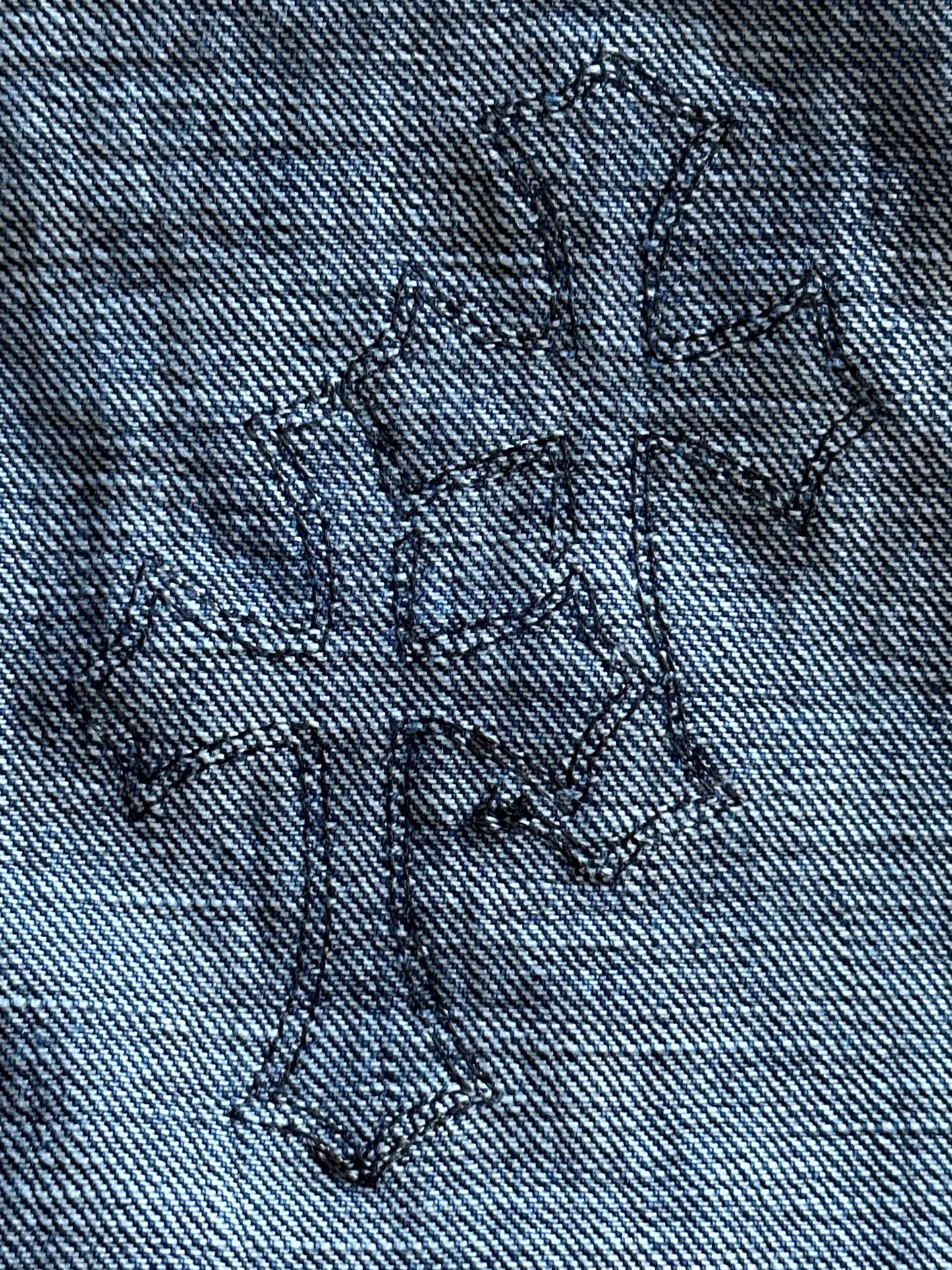 Chrome Hearts Blue Multicolor Cross Patch Jeans