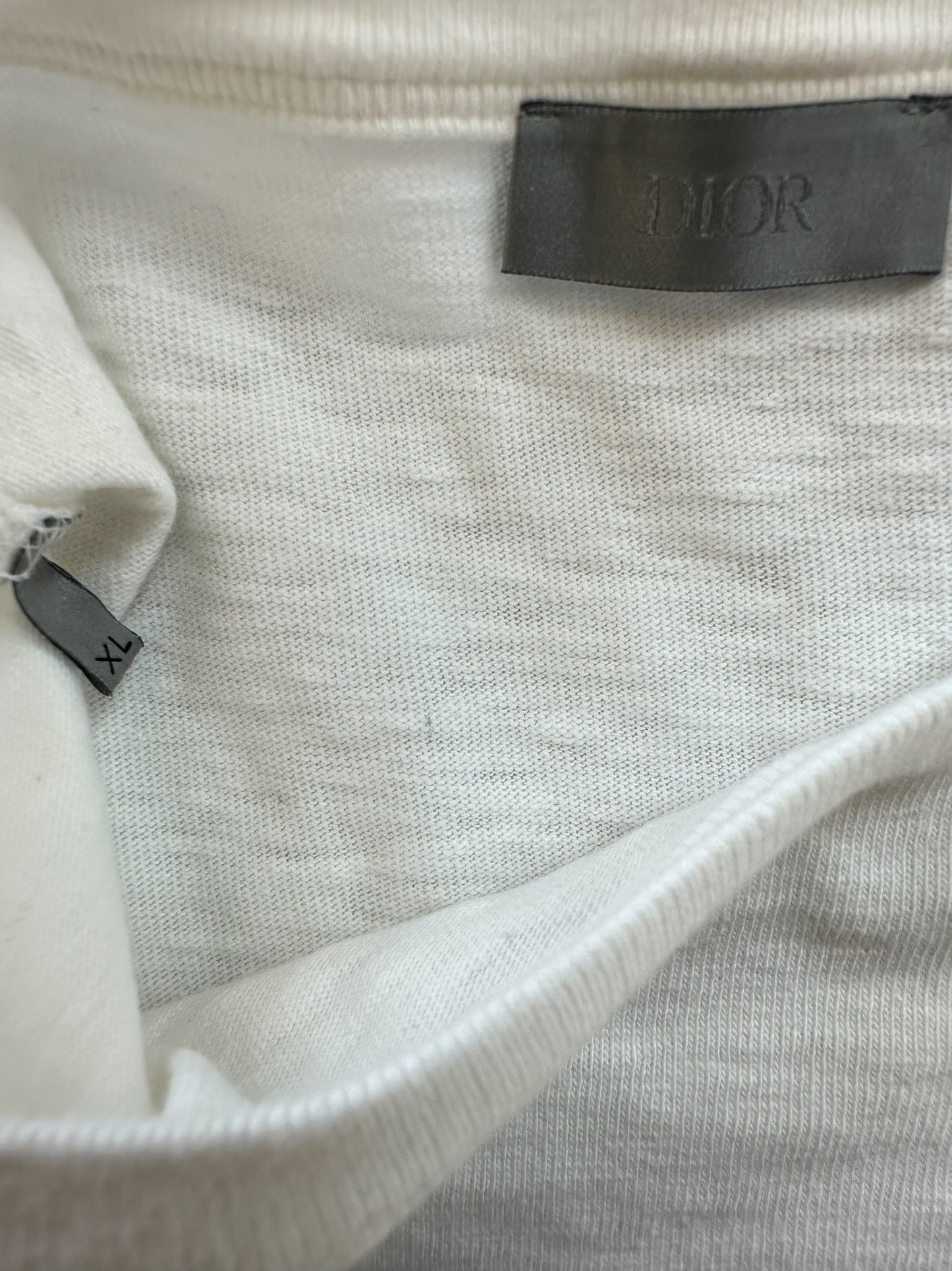 Dior White & Black Velour Logo T-Shirt