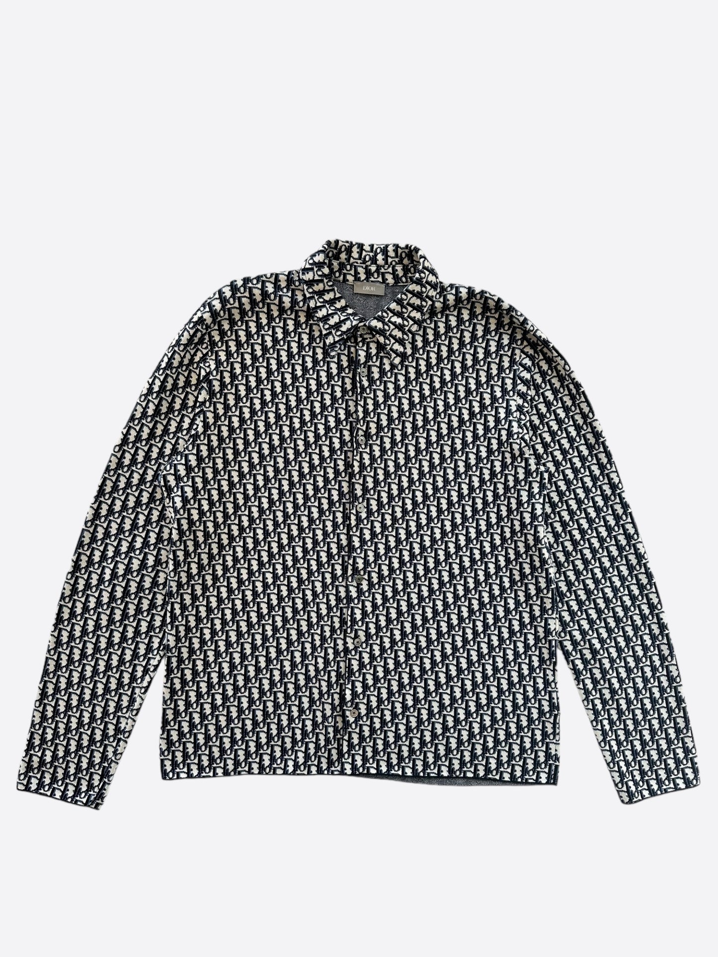 Dior Beige & Blue Oblique Button Up Shirt