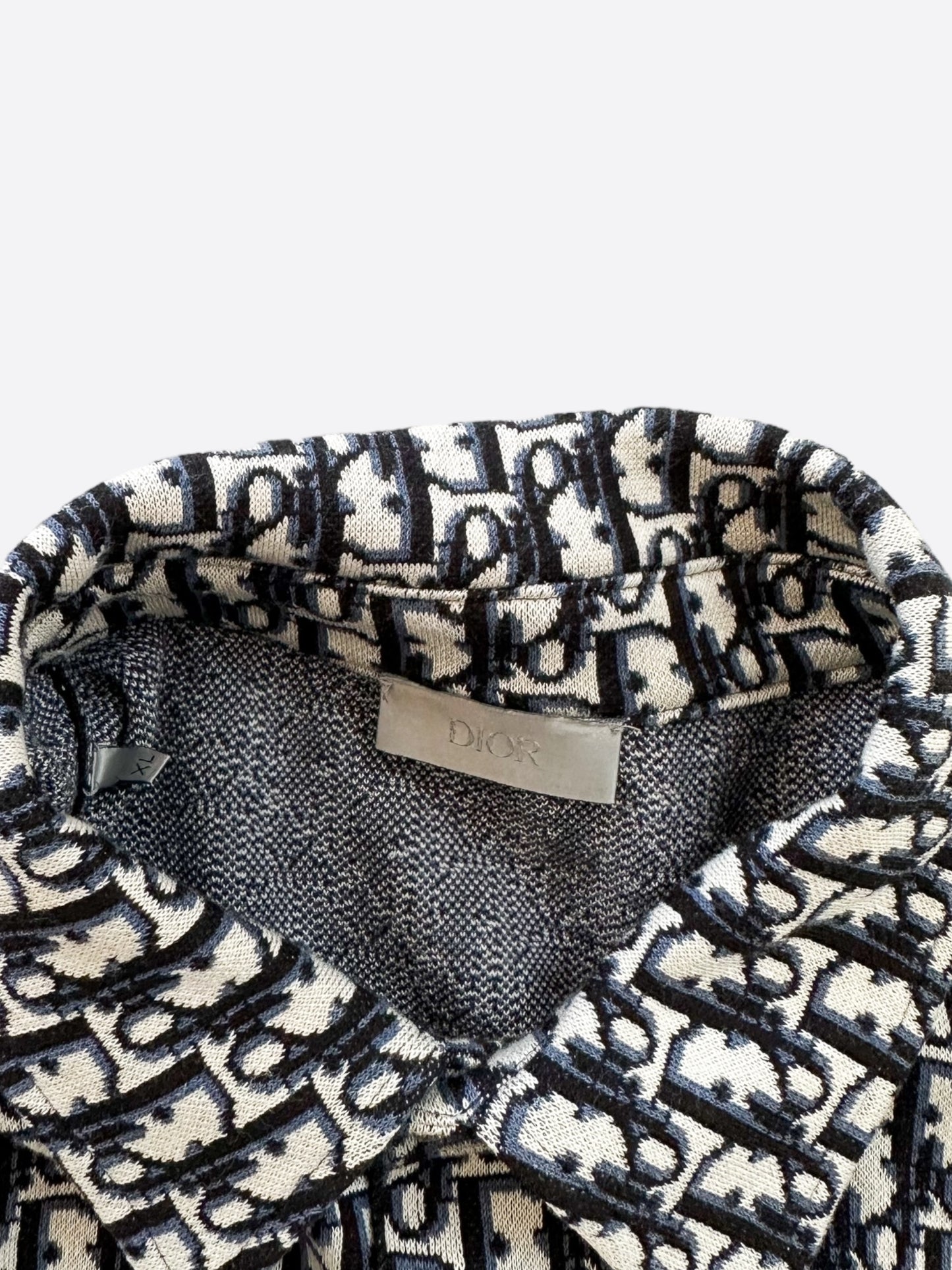 Dior Beige & Blue Oblique Button Up Shirt