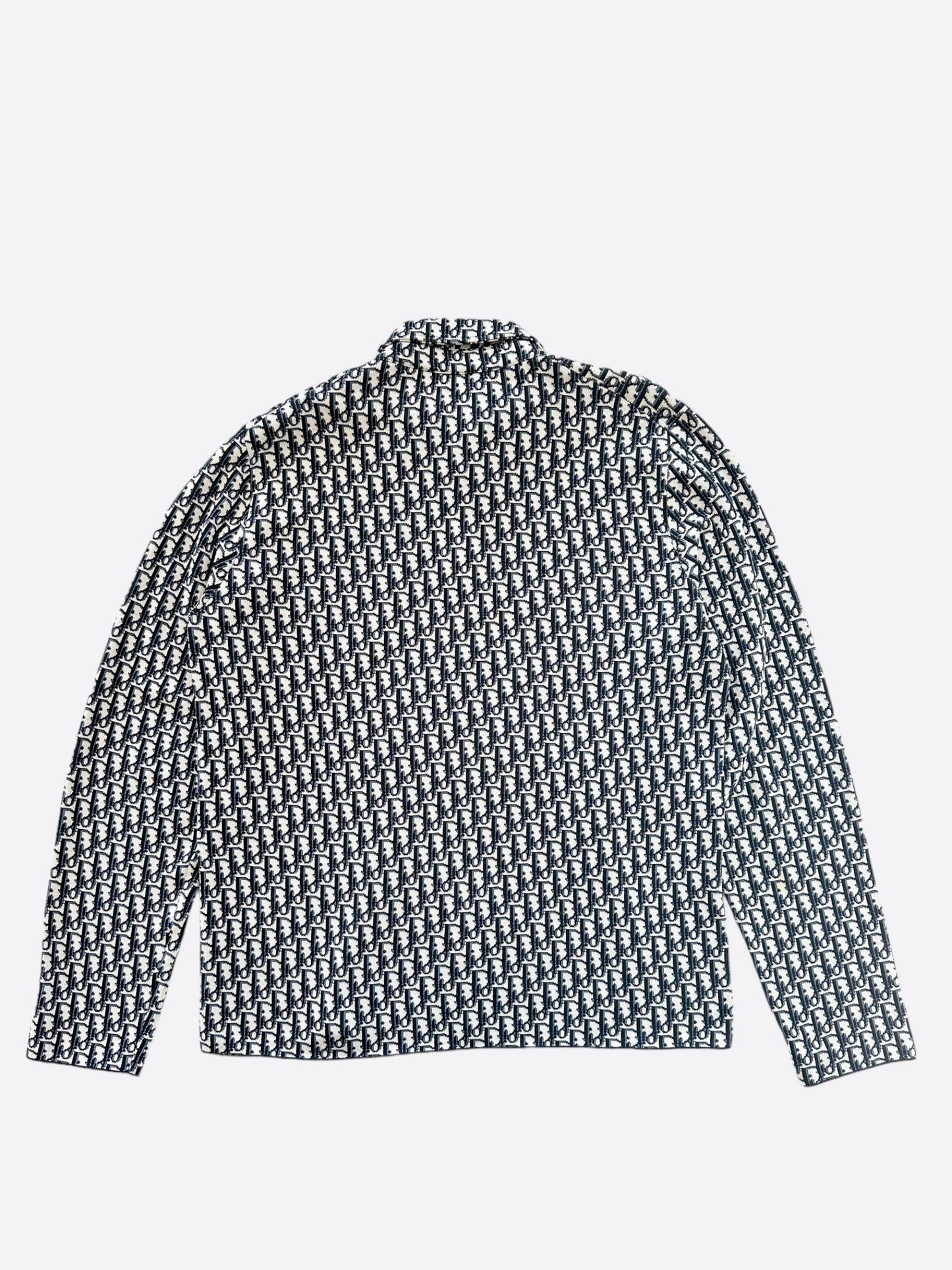 Dior Beige & Blue Oblique Button Up Shirt