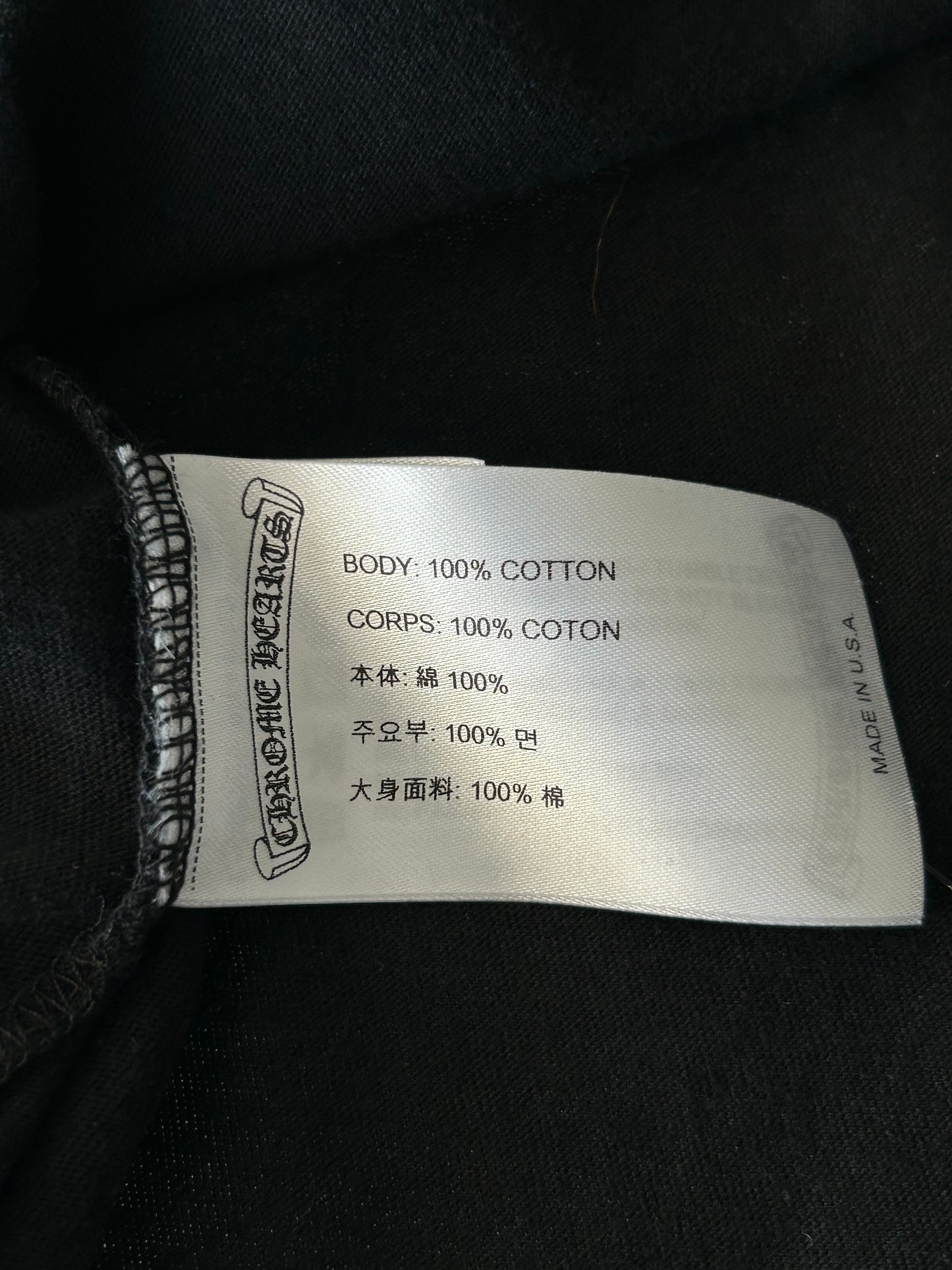 Chrome Hearts Black & White Horseshoe Logo Longsleeve T-Shirt