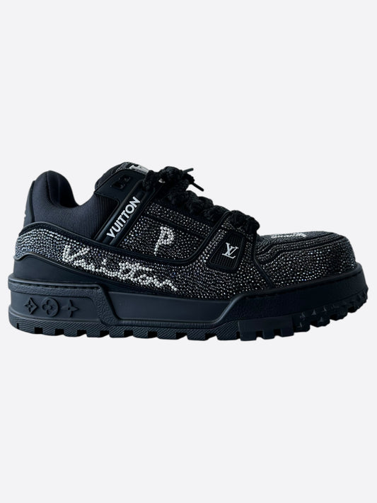 Louis Vuitton Black & White Swarovski Crystal Maxi Trainers