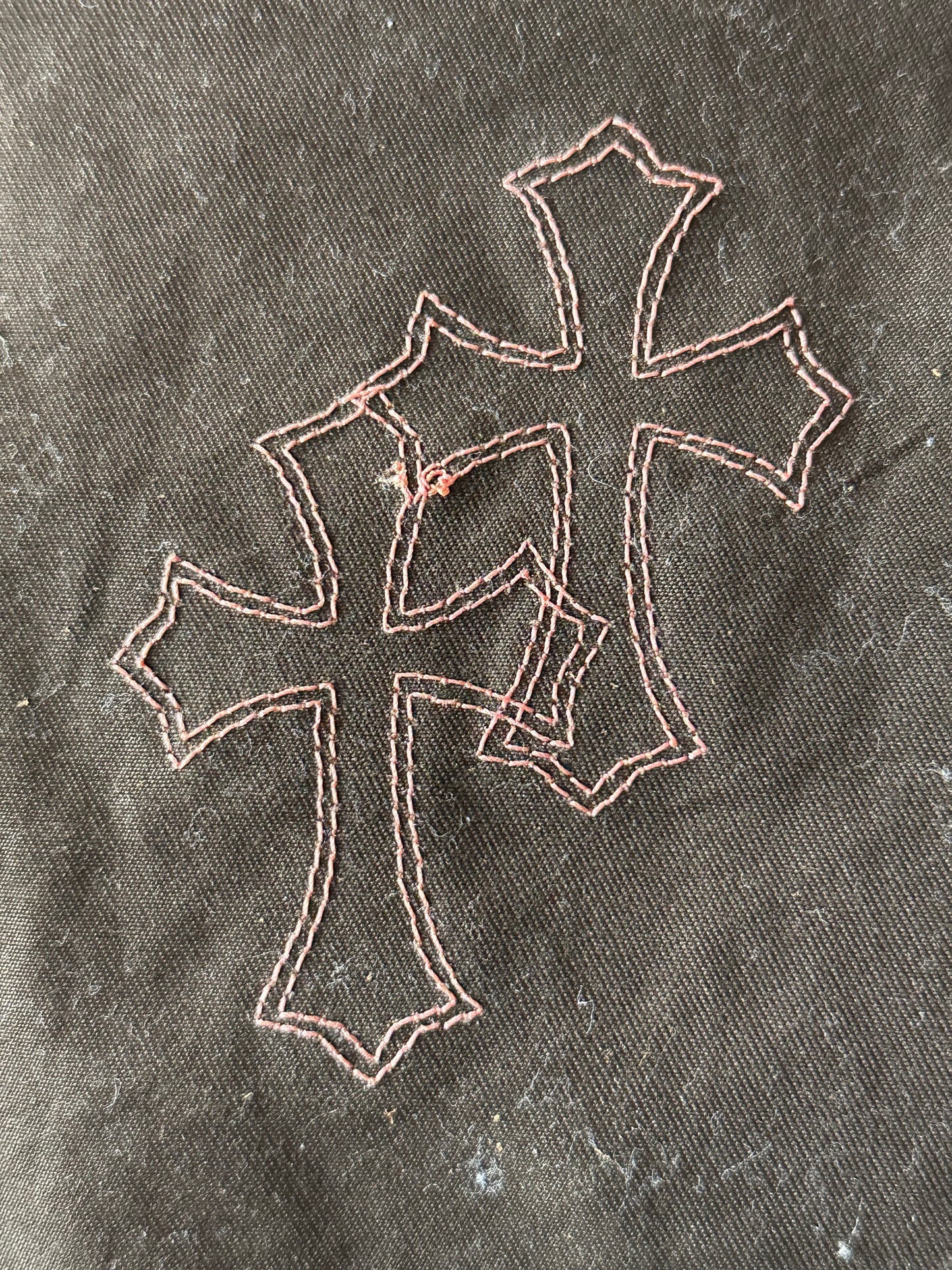 Chrome Hearts Brown & Orange Cross Patch Carpenter Jeans