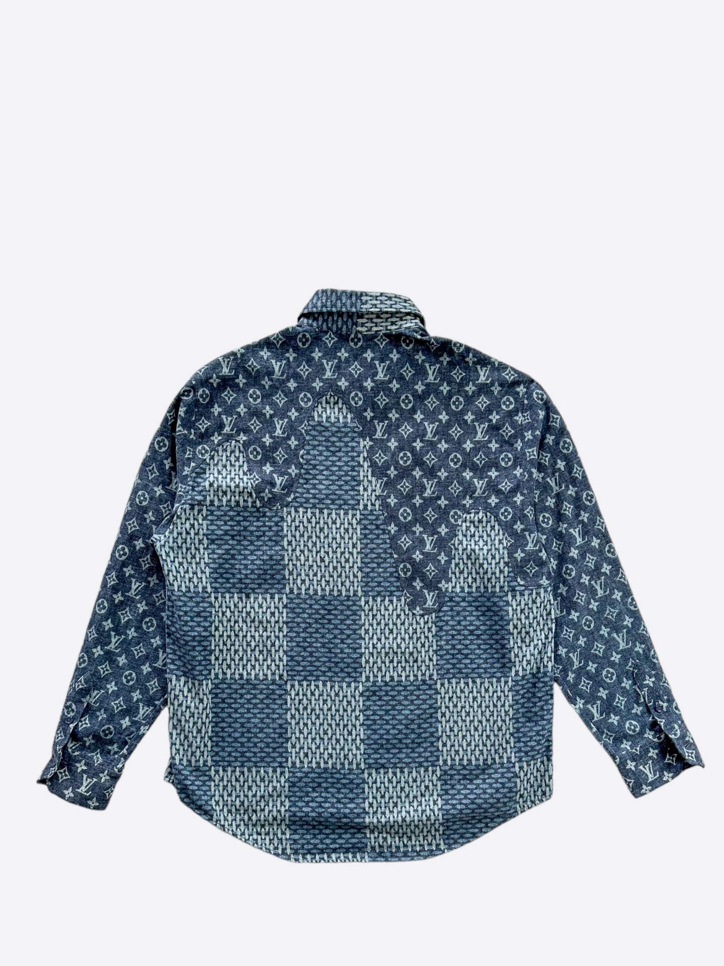 Louis Vuitton Nigo Navy Giant Damier Monogram Button Up Shirt
