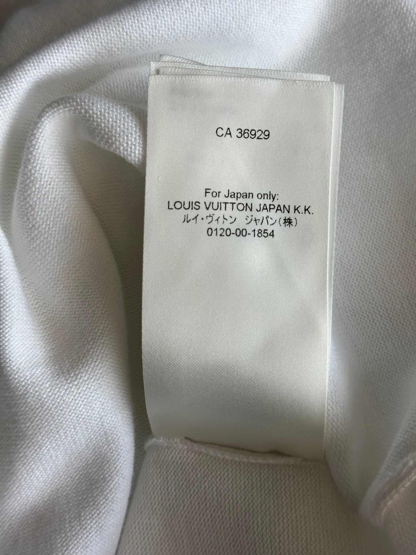 Louis Vuitton White & Blue Ice Logo Intarsia T-Shirt