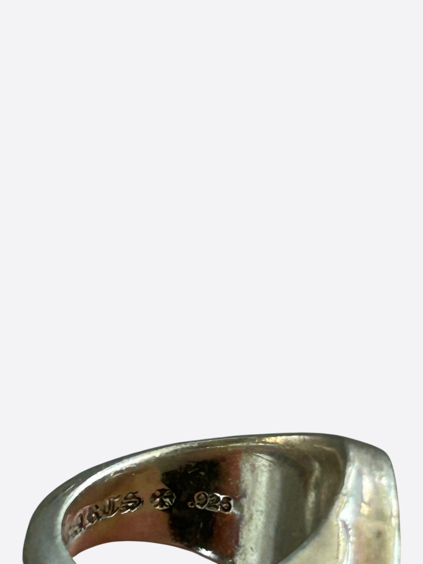 Chrome Hearts Silver Seal Stamp Cross Ring