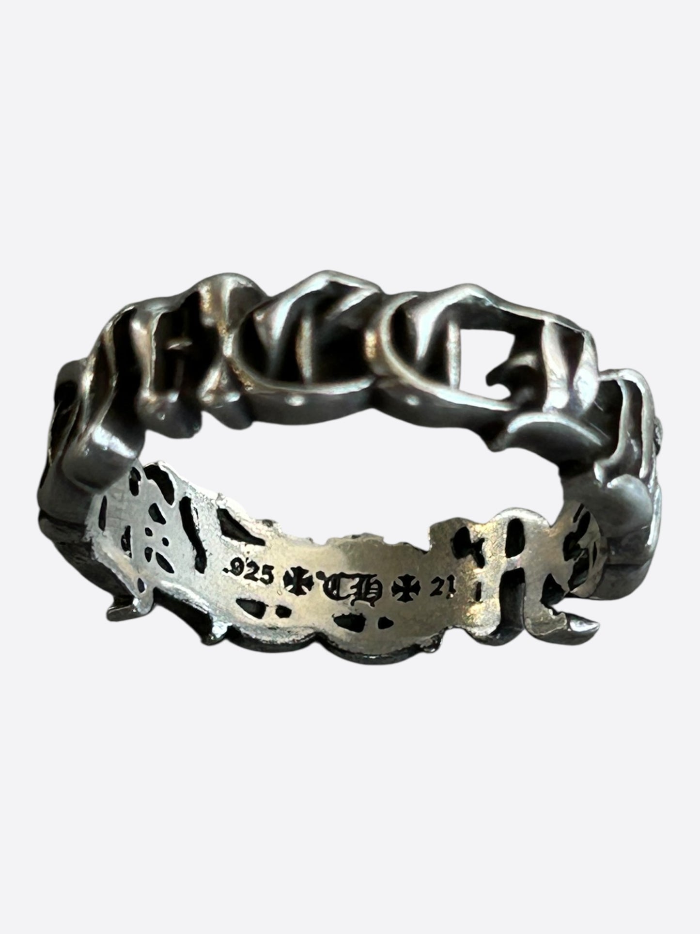 Chrome Hearts Silver Spellout Ring