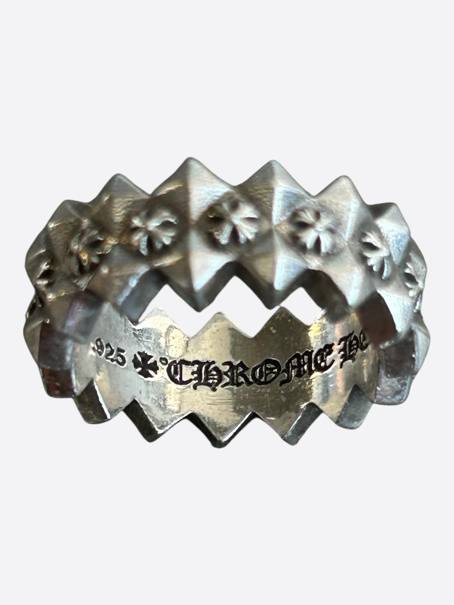 Chrome Hearts Silver Pyramid Plus Ring