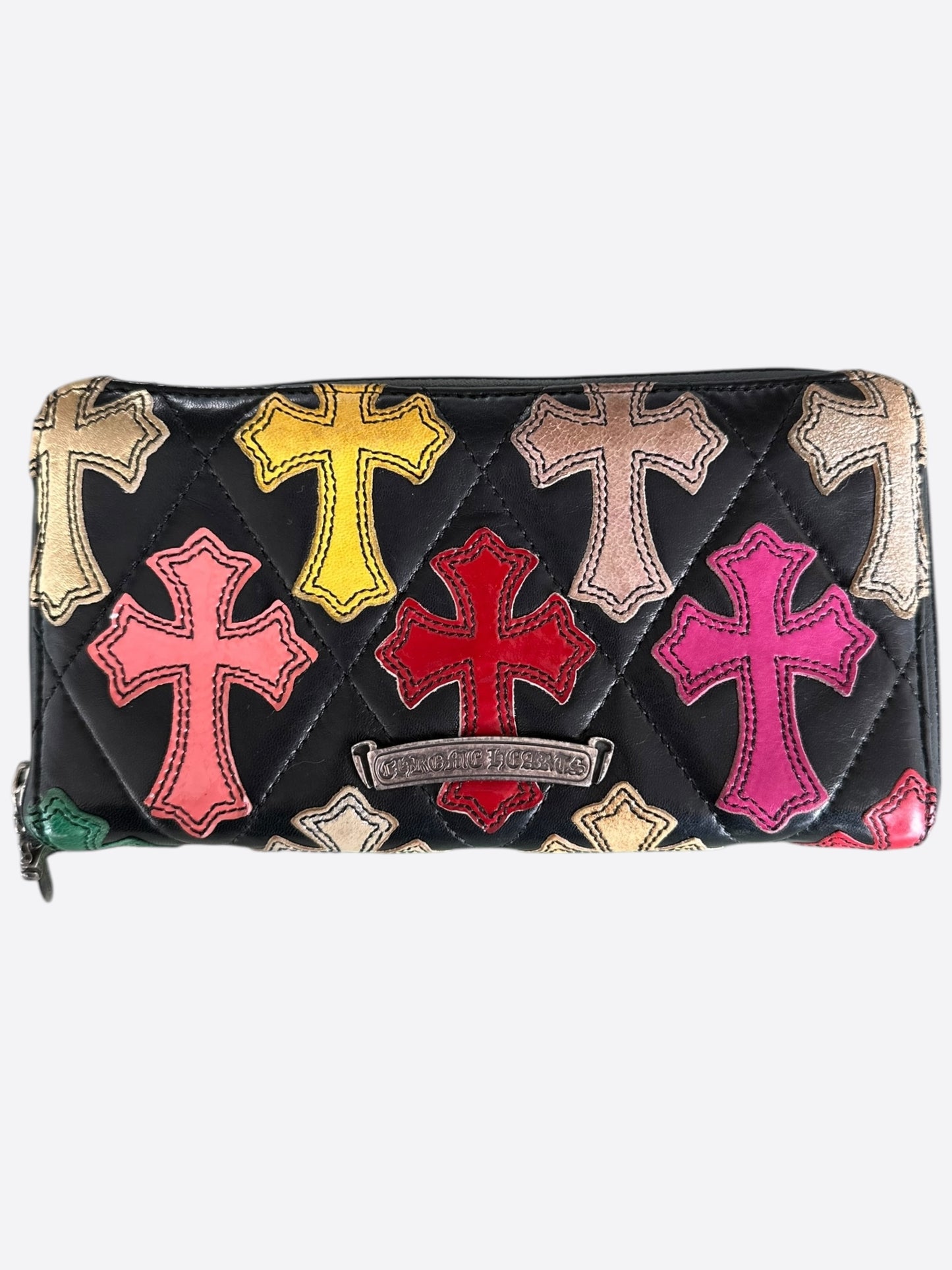 Chrome Hearts Black Multicolor Cross Patch Wallet