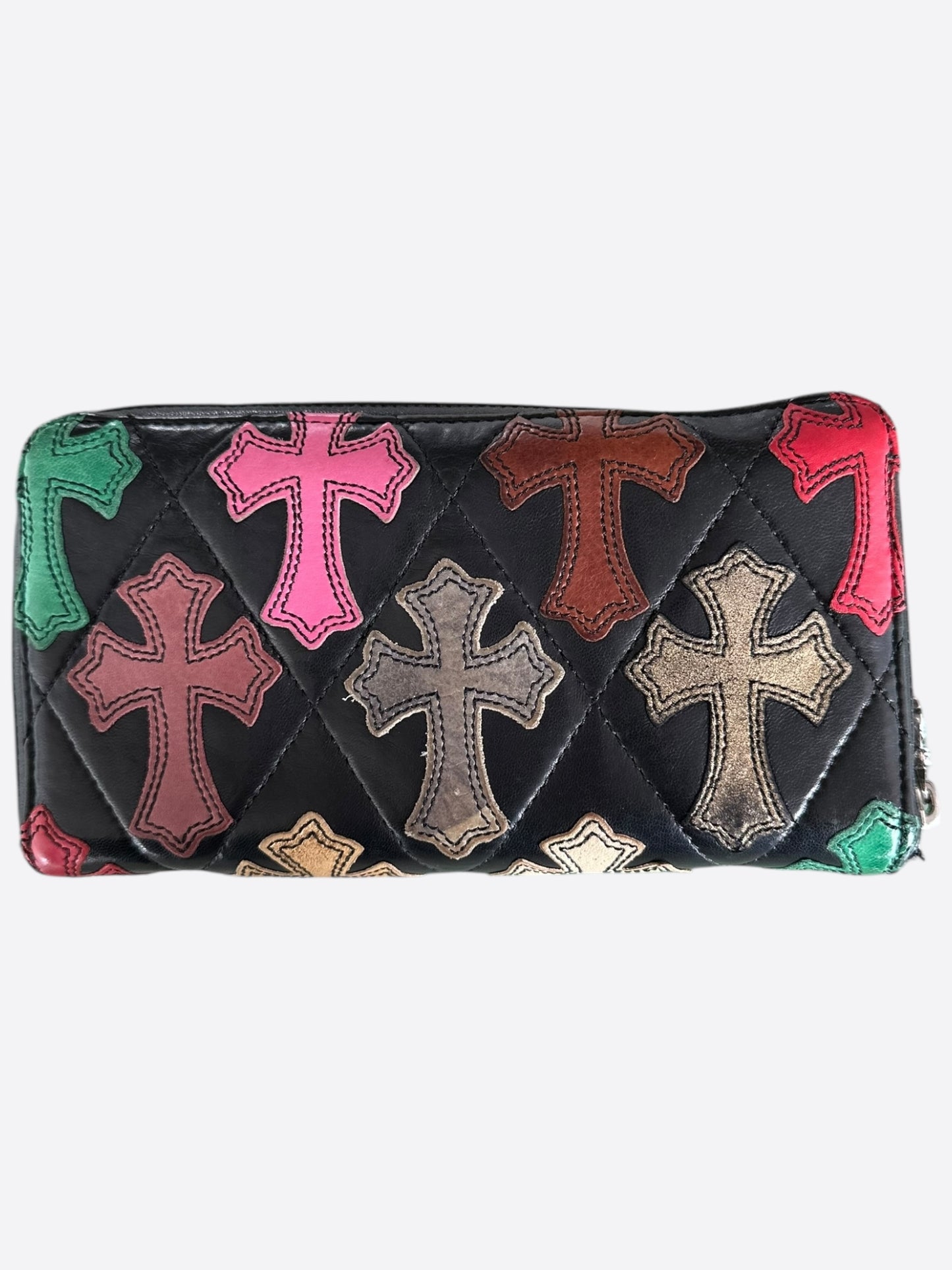 Chrome Hearts Black Multicolor Cross Patch Wallet