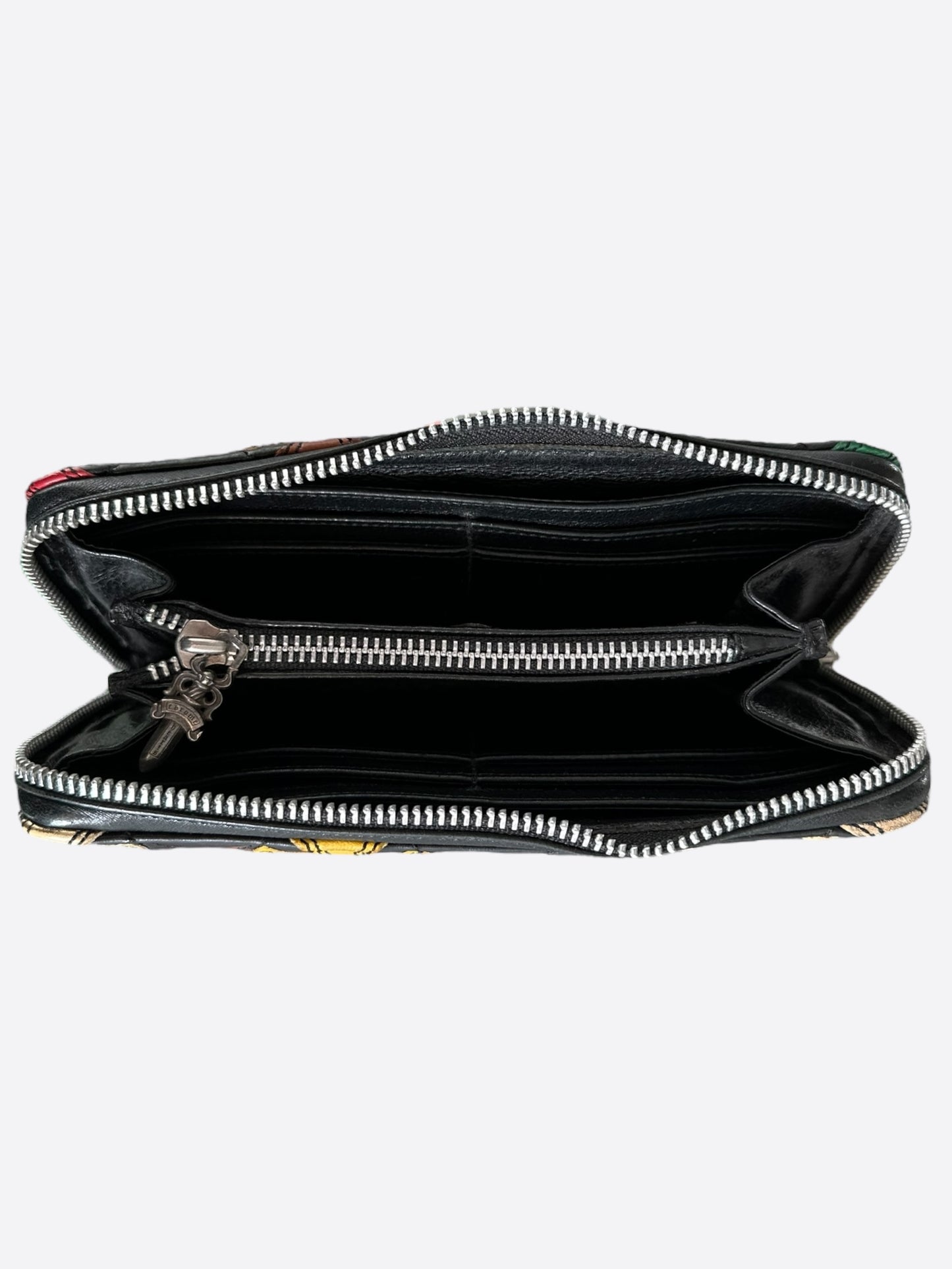 Chrome Hearts Black Multicolor Cross Patch Wallet