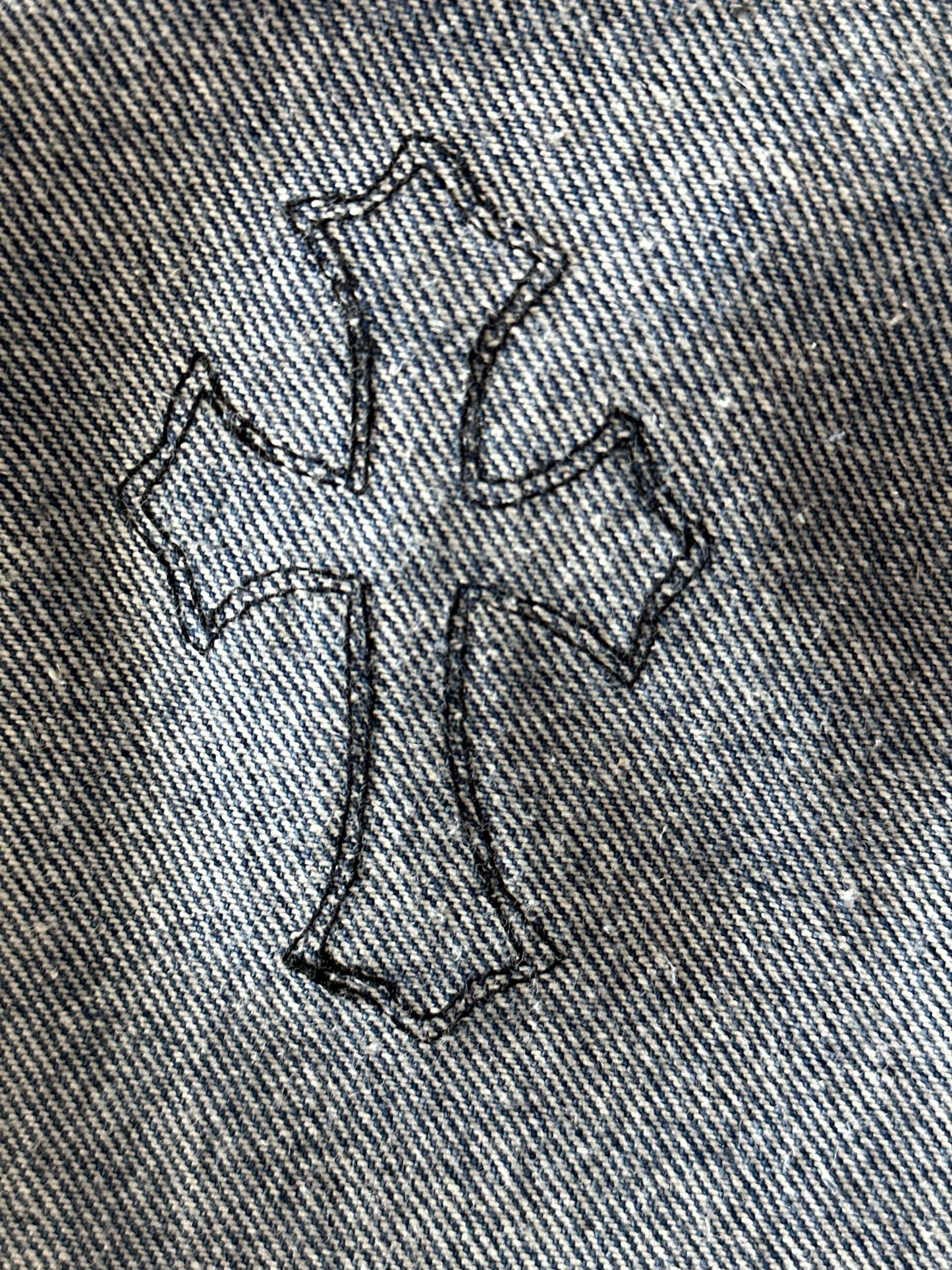 Chrome Hearts Levis Blue & Black Cross Patch Jeans