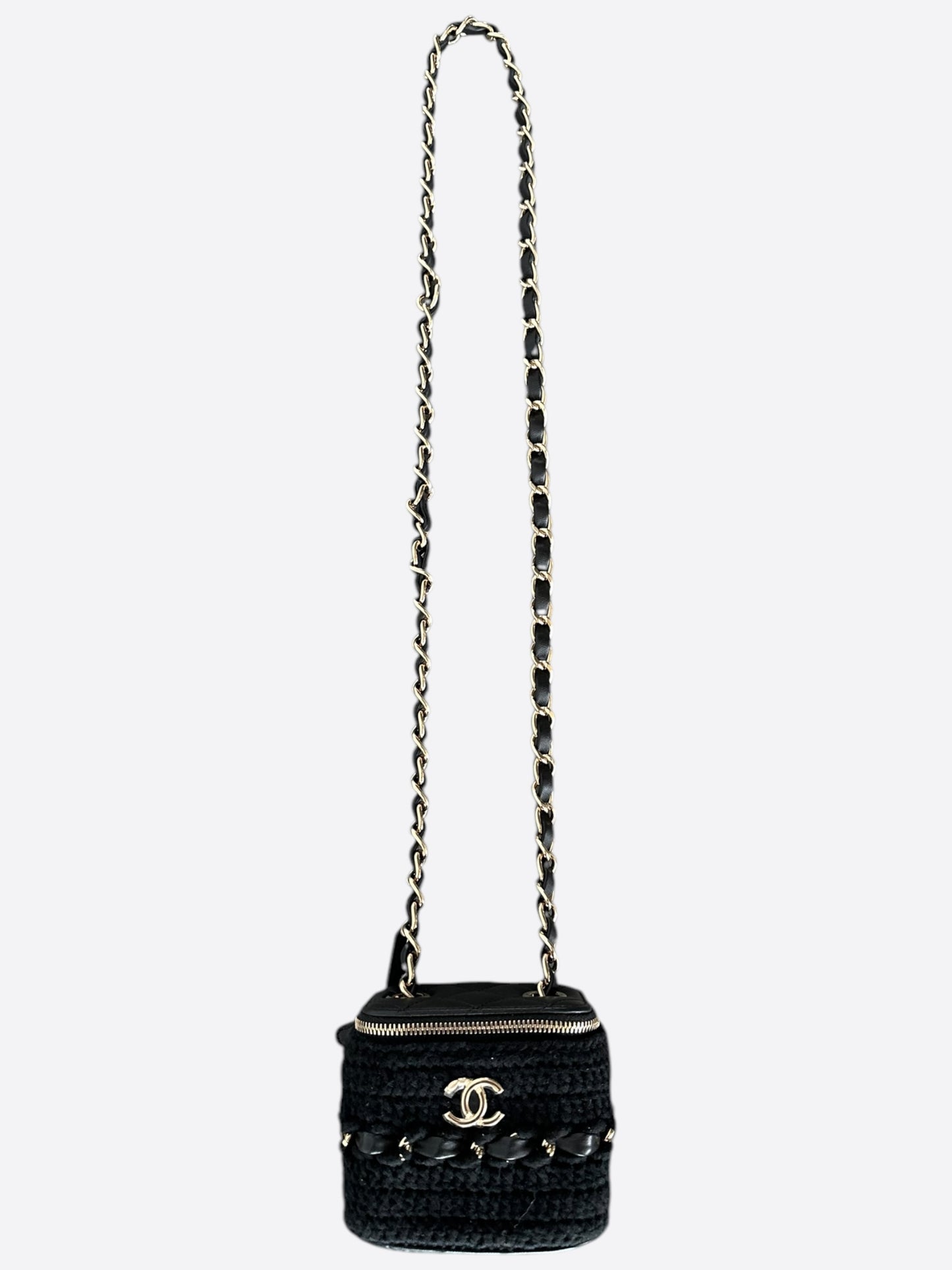 Chanel Black Crochet Small Vanity Case