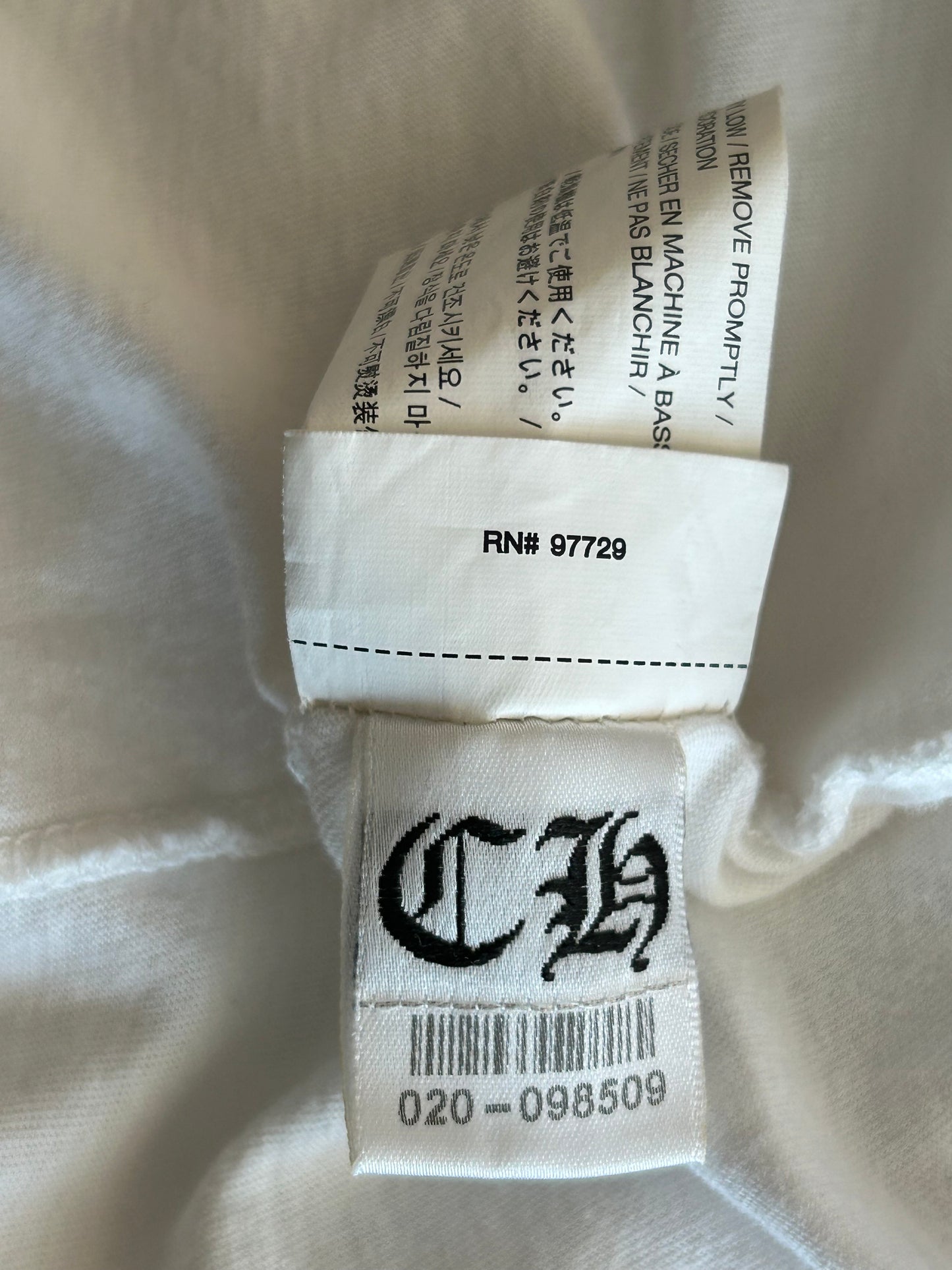 Chrome Hearts White & Orange Striped Dagger Logo T-Shirt