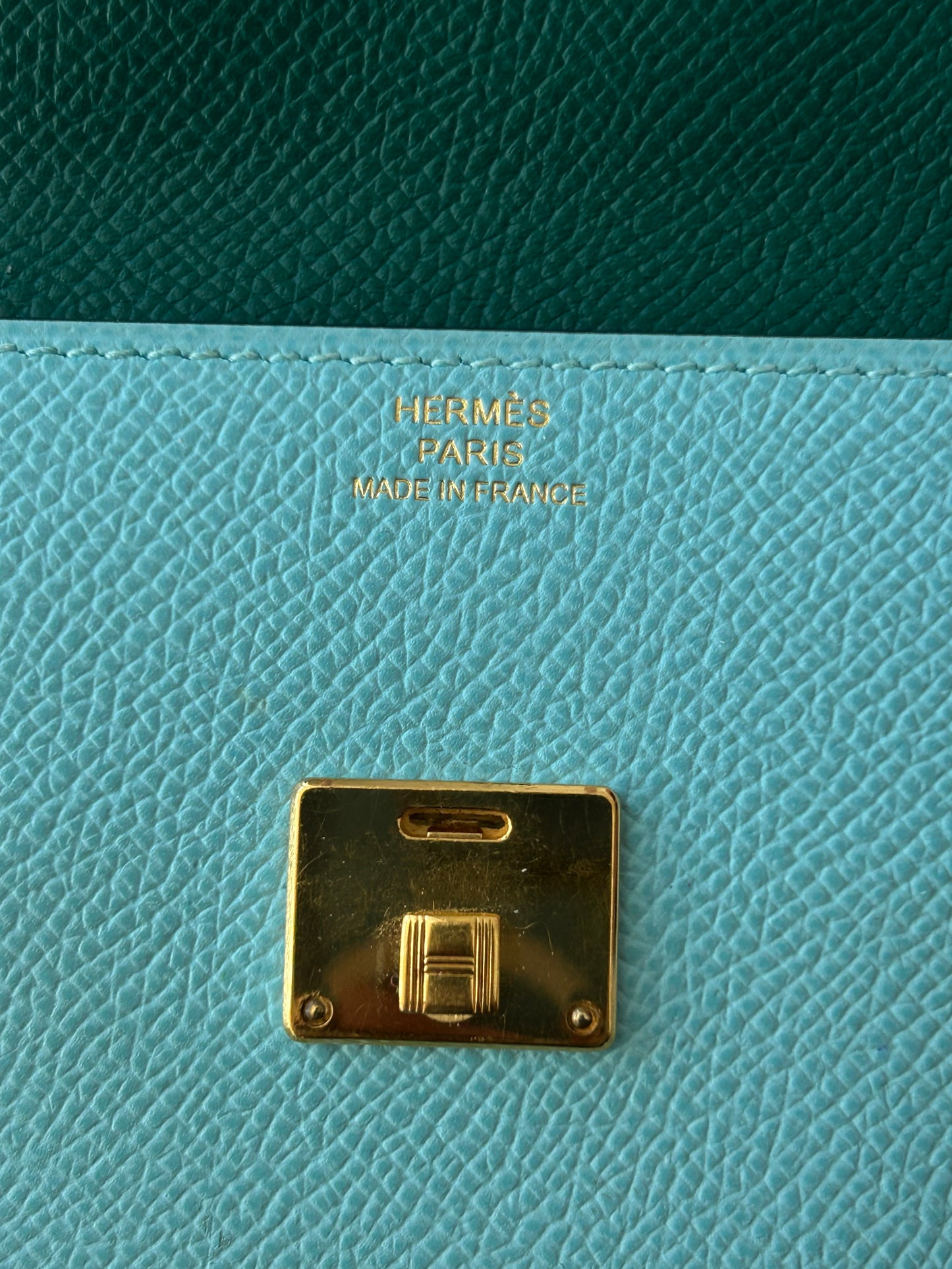 Hermes Blue Epsom & Palladium Hardware Mini Clic Card Holder