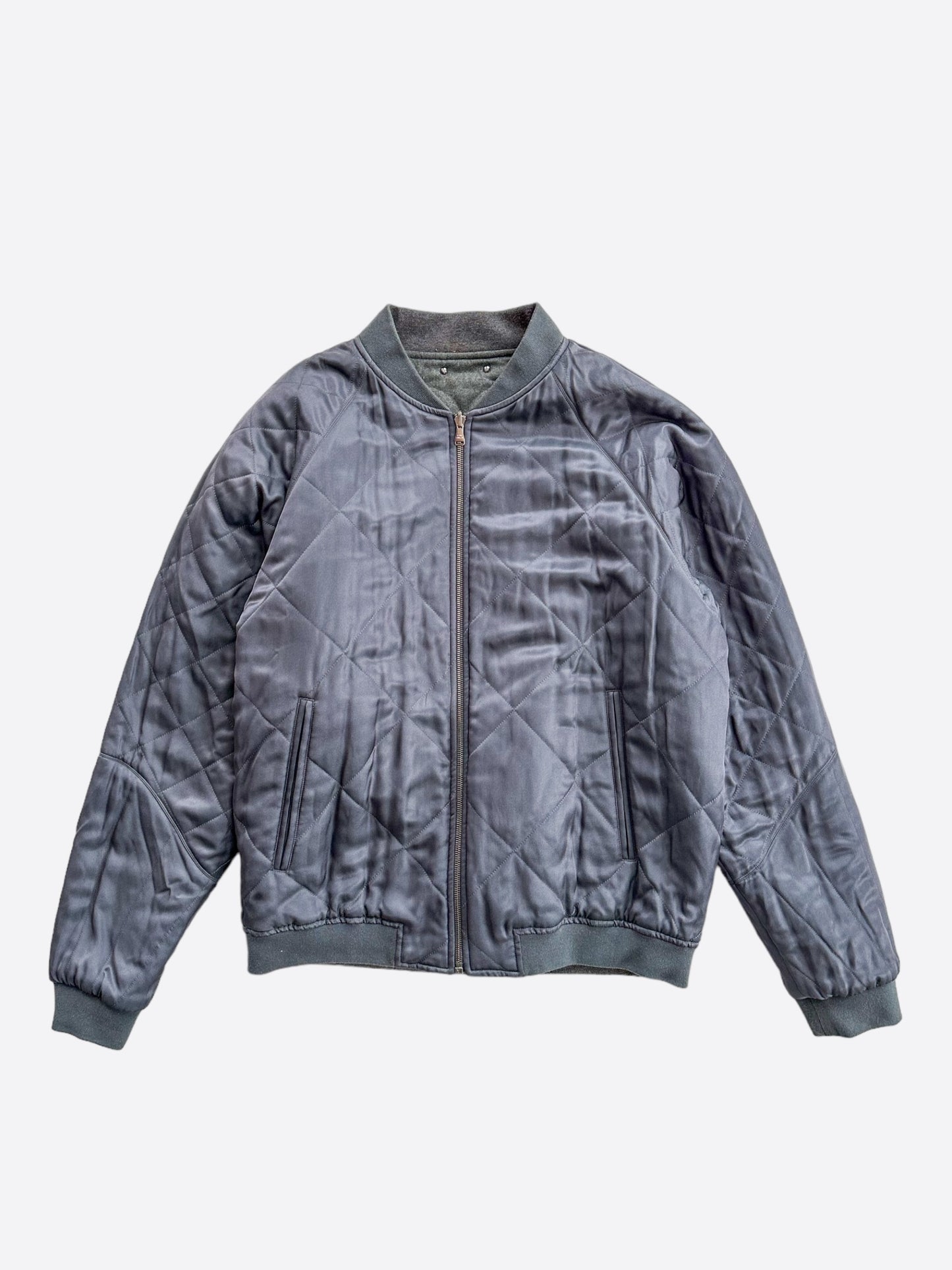 Louis Vuitton Navy Embroidered Reversible Bomber Jacket