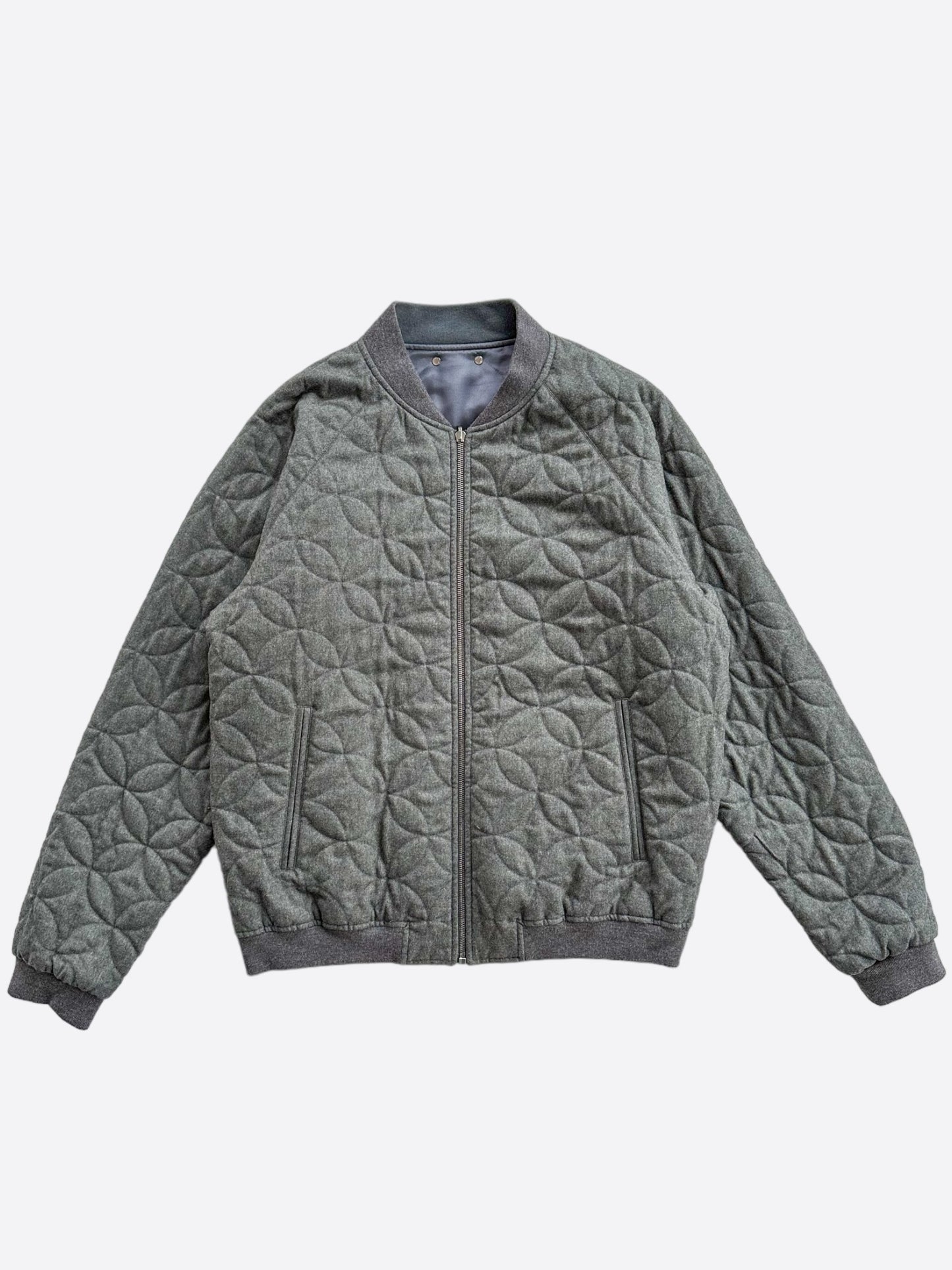 Louis Vuitton Navy Embroidered Reversible Bomber Jacket