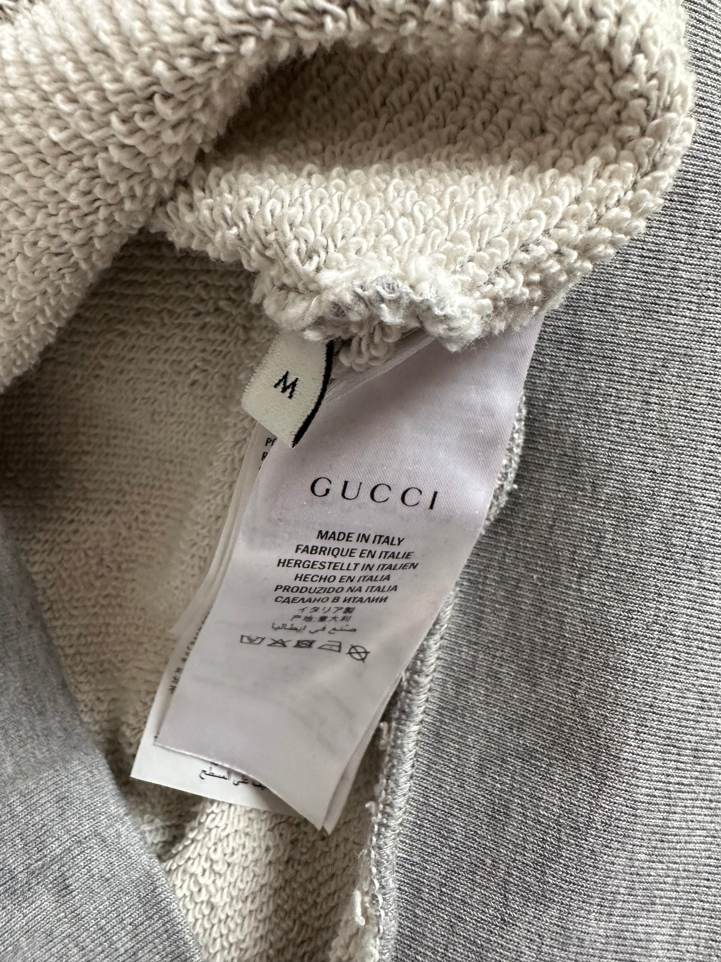 Gucci Grey Dragon Embroidered Logo Hoodie