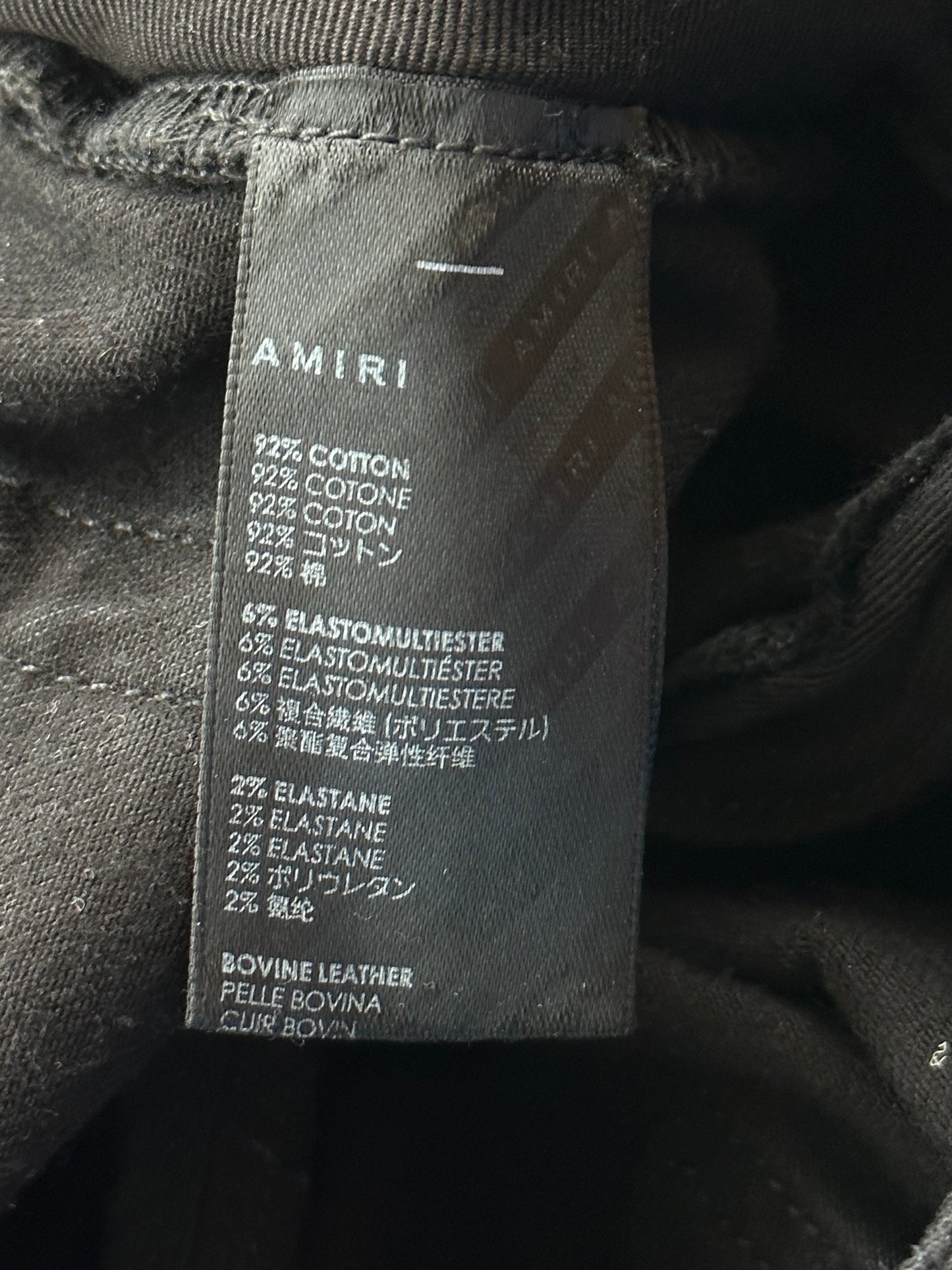 Amiri Black & Blue Gradient Bones Applique Distressed Jeans