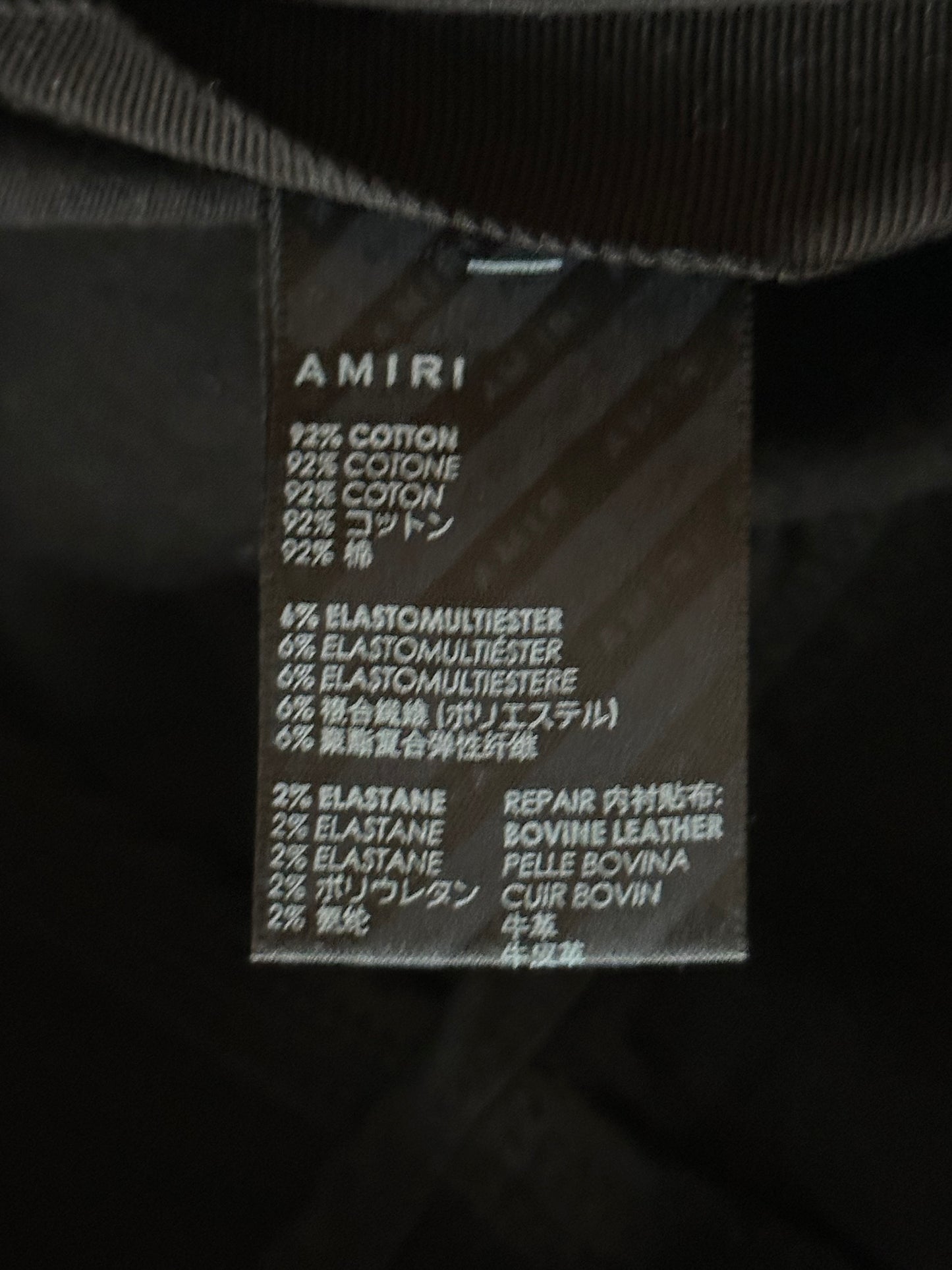 Amiri Black & Gold Bones Applique Distressed Jeans