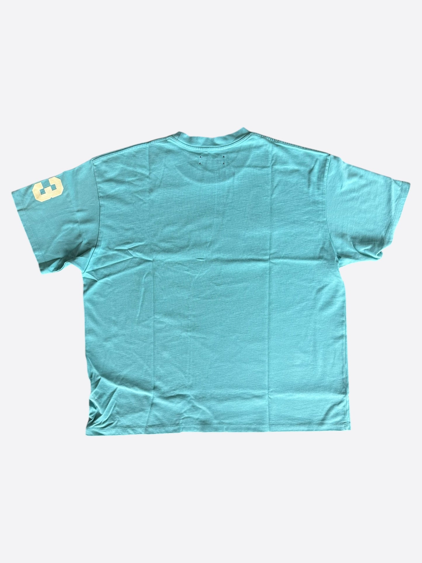 Amiri Blue & White Flocked Logo T-Shirt