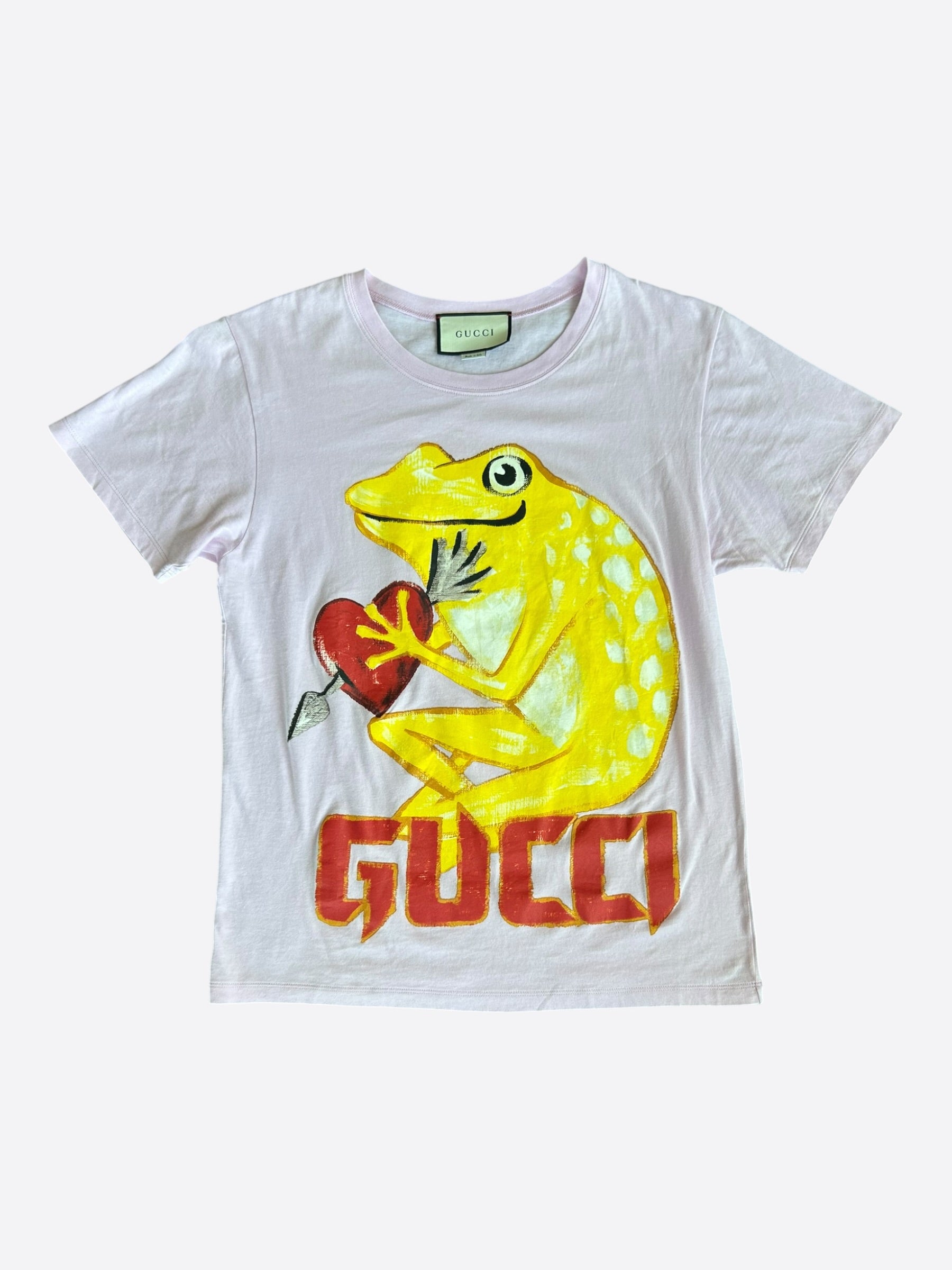 Gucci Pink & Yellow Frog Graphic T-Shirt – Savonches