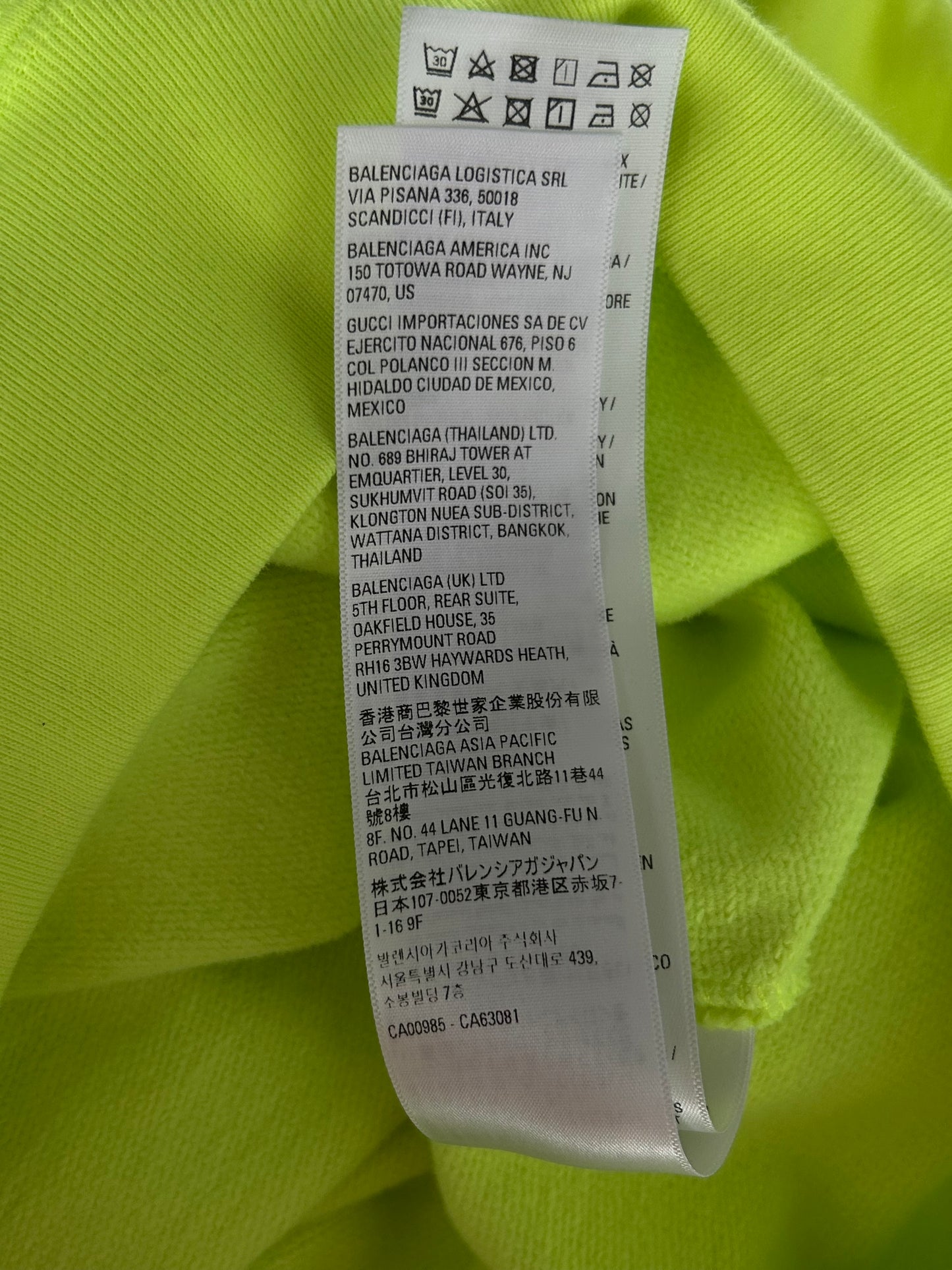 Balenciaga Neon Green & Black World Food Programme Logo Hoodie