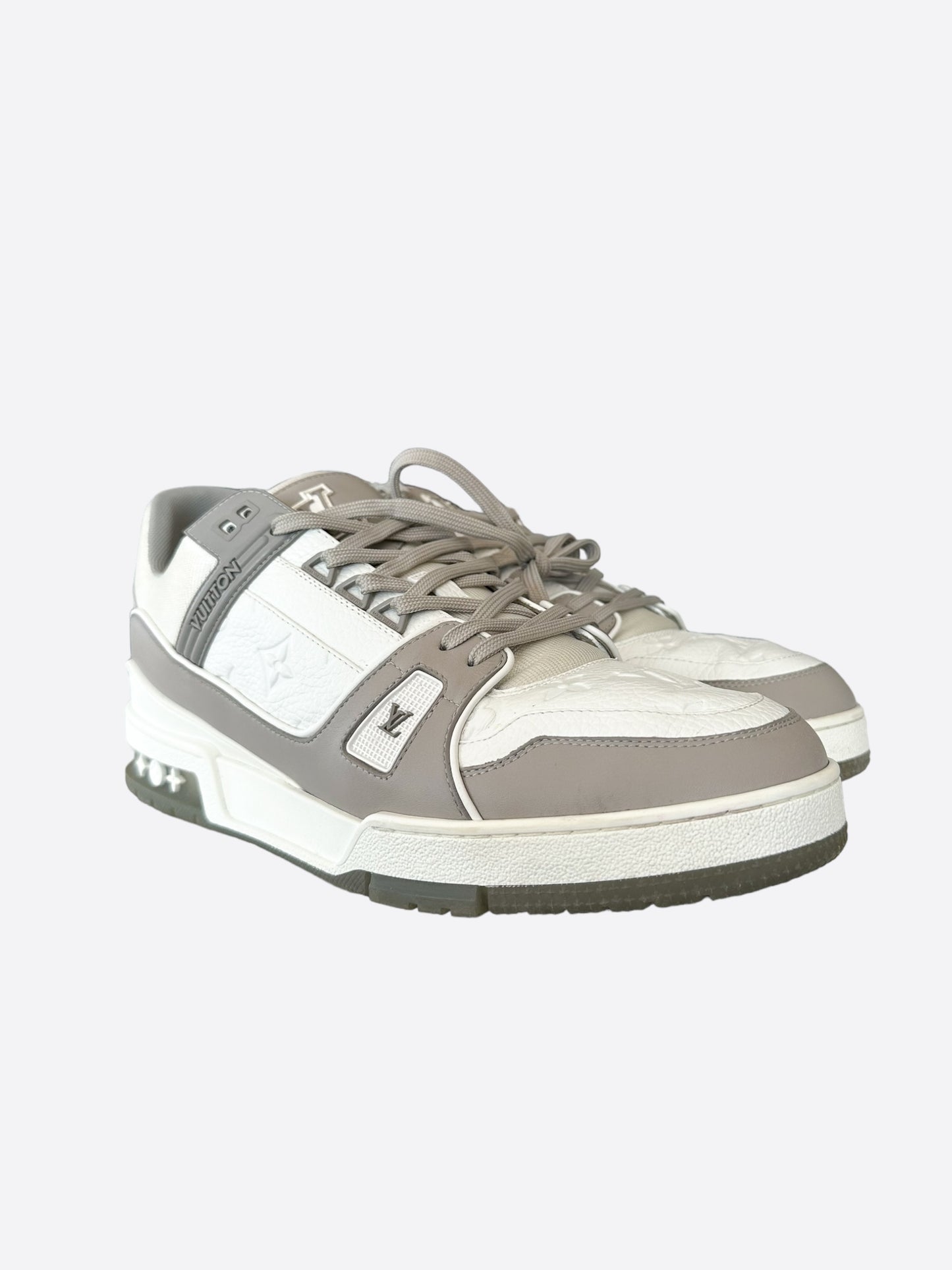 Louis Vuitton Grey & White Monogram Trainers