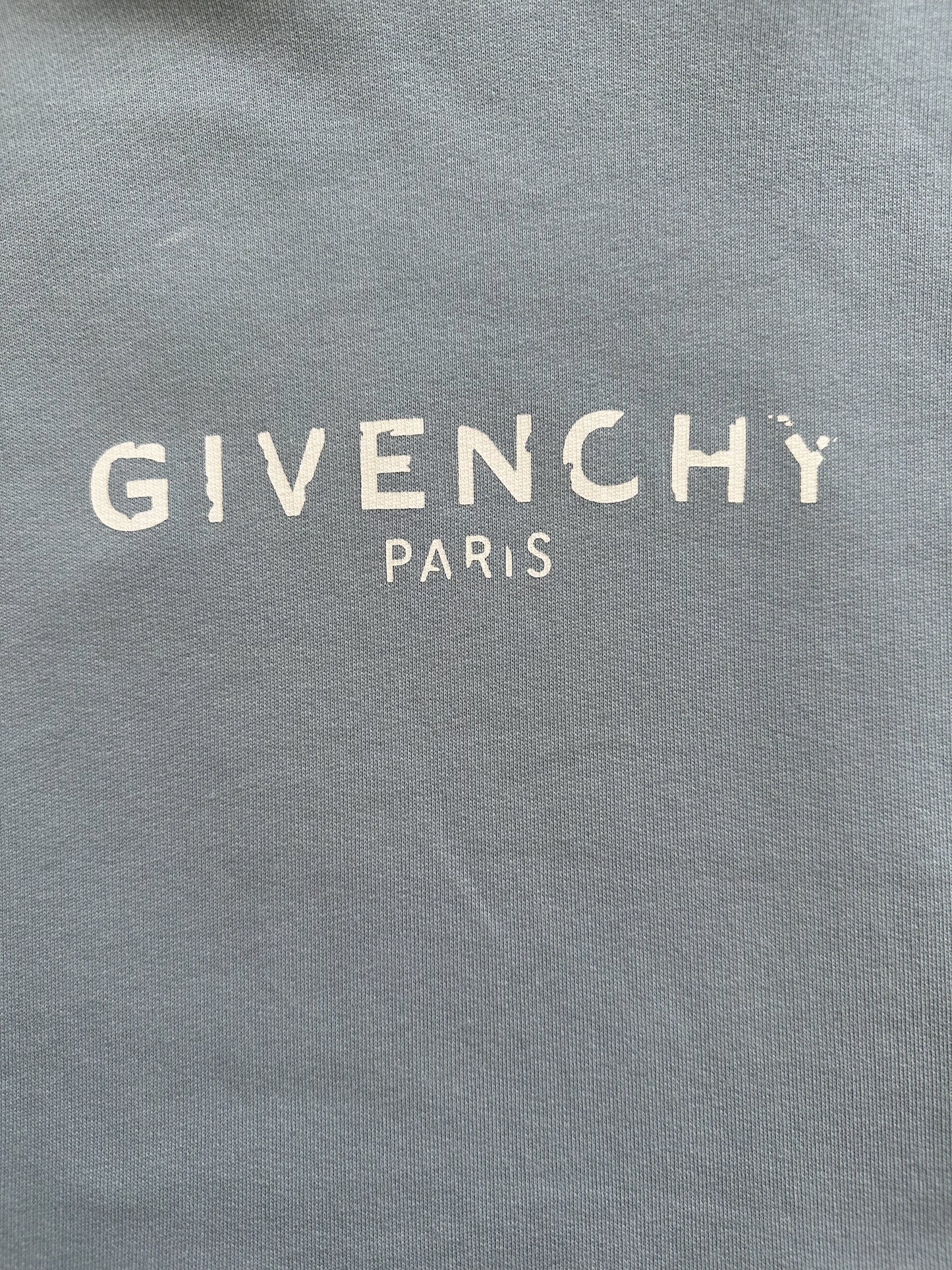 Givenchy Blue & White Distressed Logo Hoodie