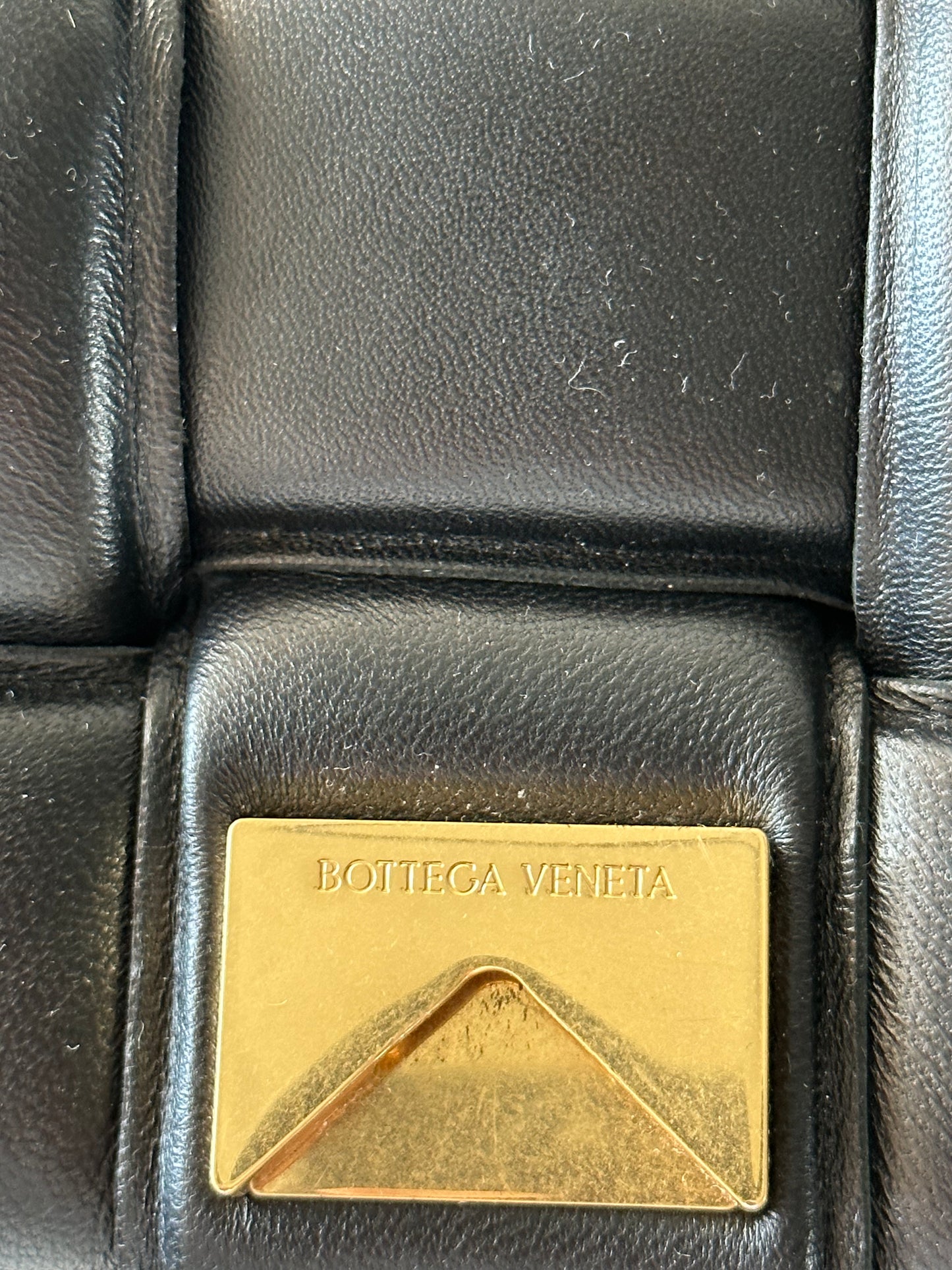 Bottega Veneta Black Intrecciato Chain Padded Cassette Bag