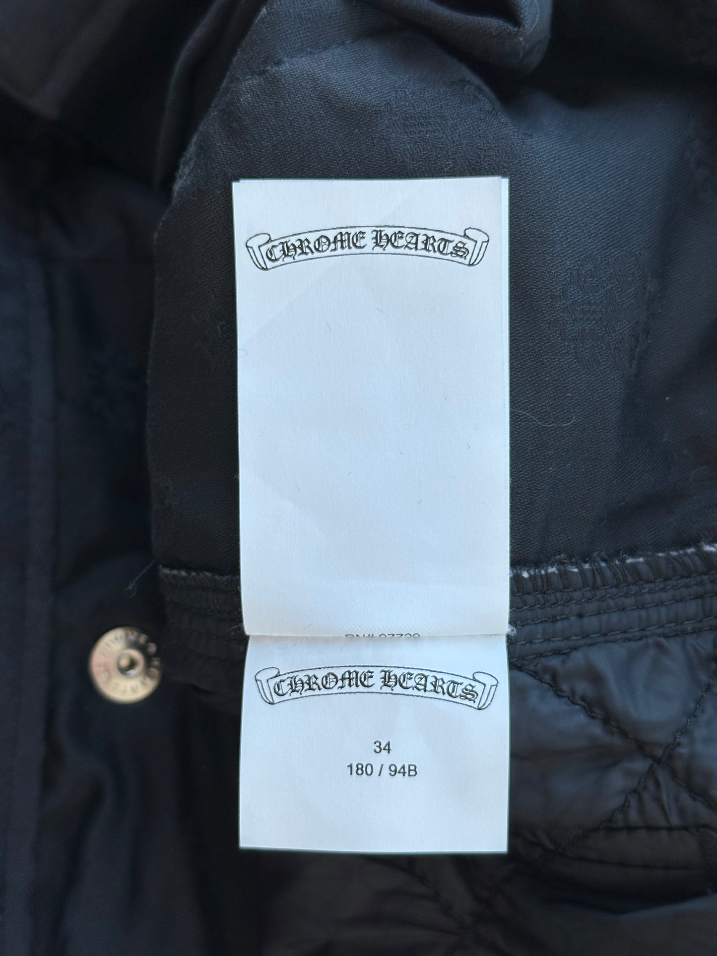 Chrome Hearts Black Nylon Quilted Chomper Carpenter Pants