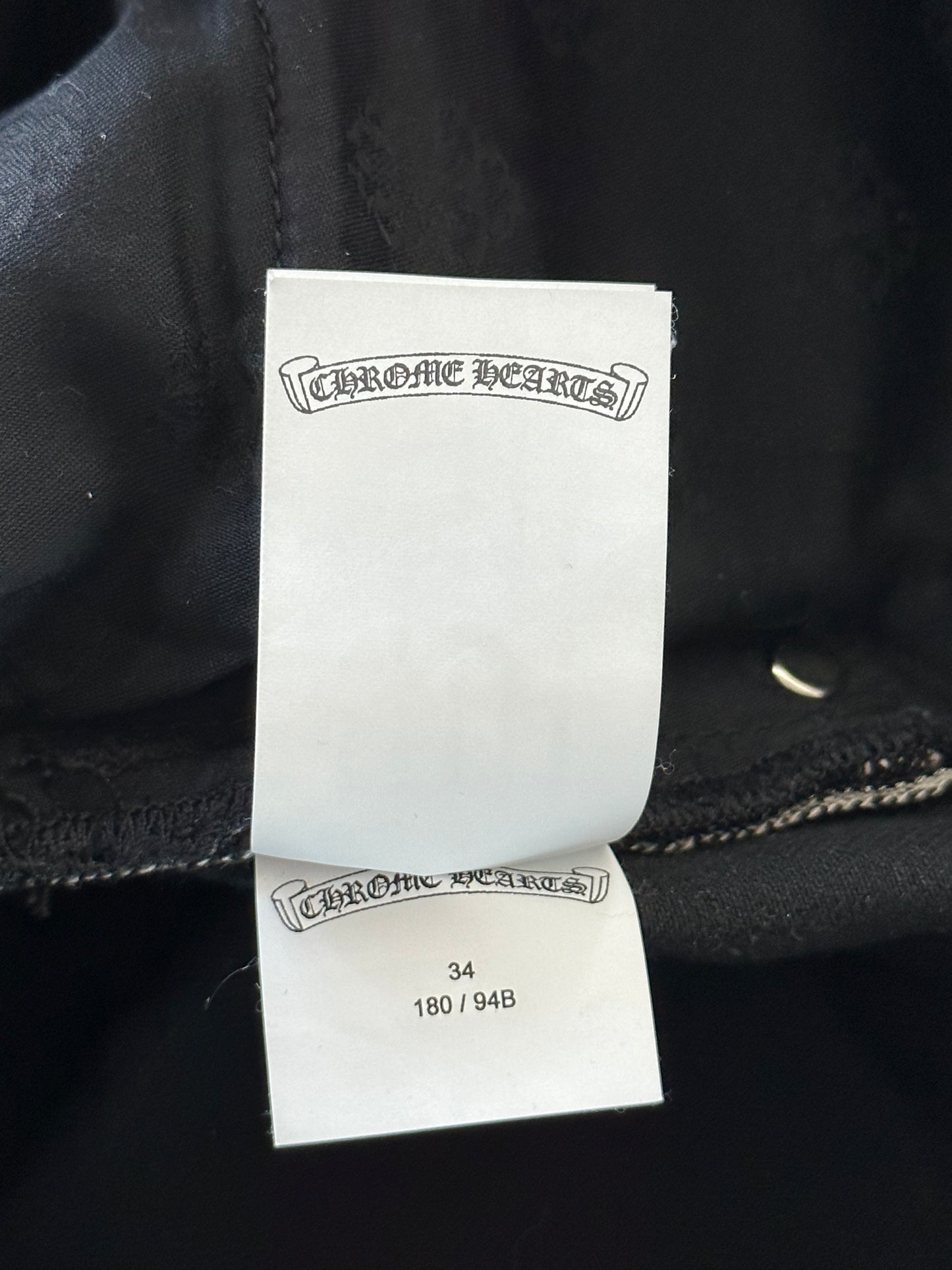 Chrome Hearts Black Pink & Checkered Cross Patch Fleur Jeans