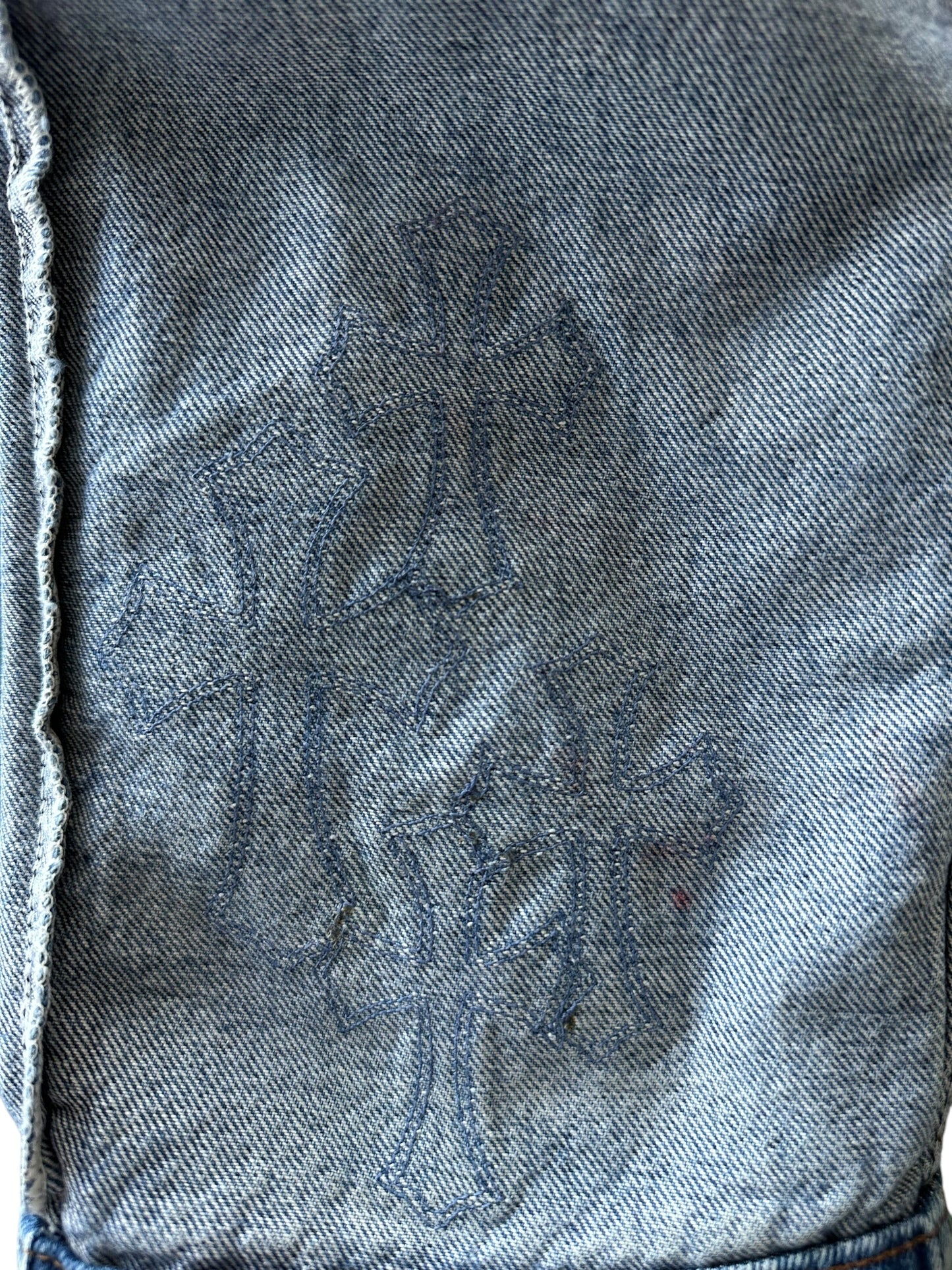 Chrome Hearts Levis Blue Cross Patch Stencil Jeans