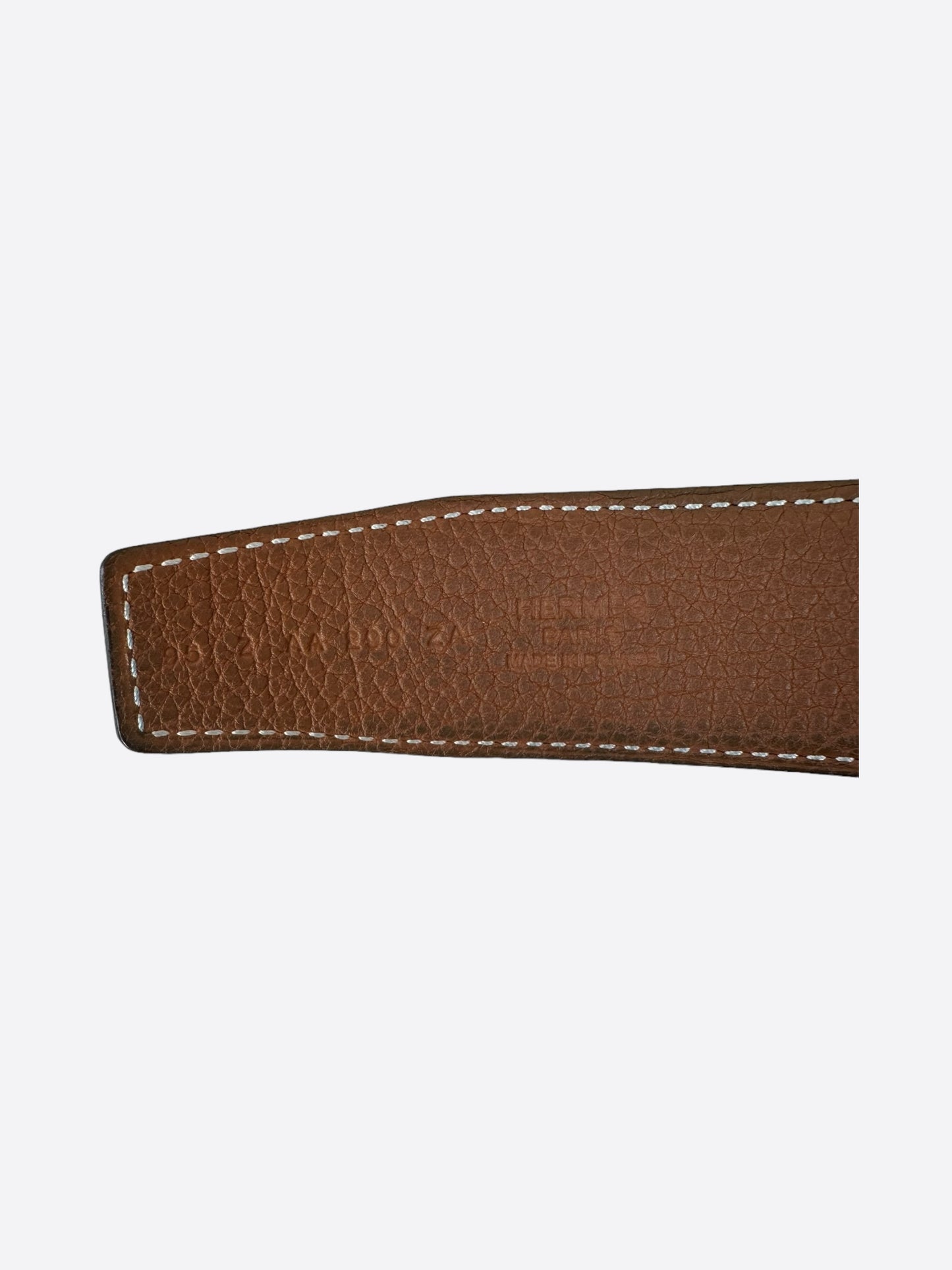 Hermes Black & Brown Silver H Buckle Reversible Belt