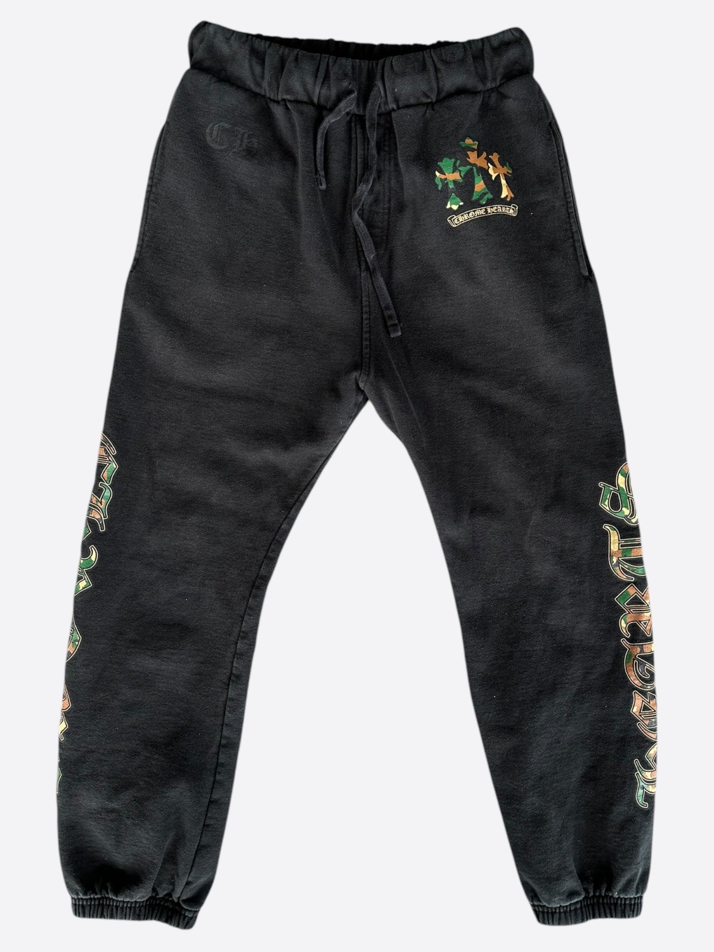 Chrome Hearts Black Camouflage Triple Cross Logo Sweatpants