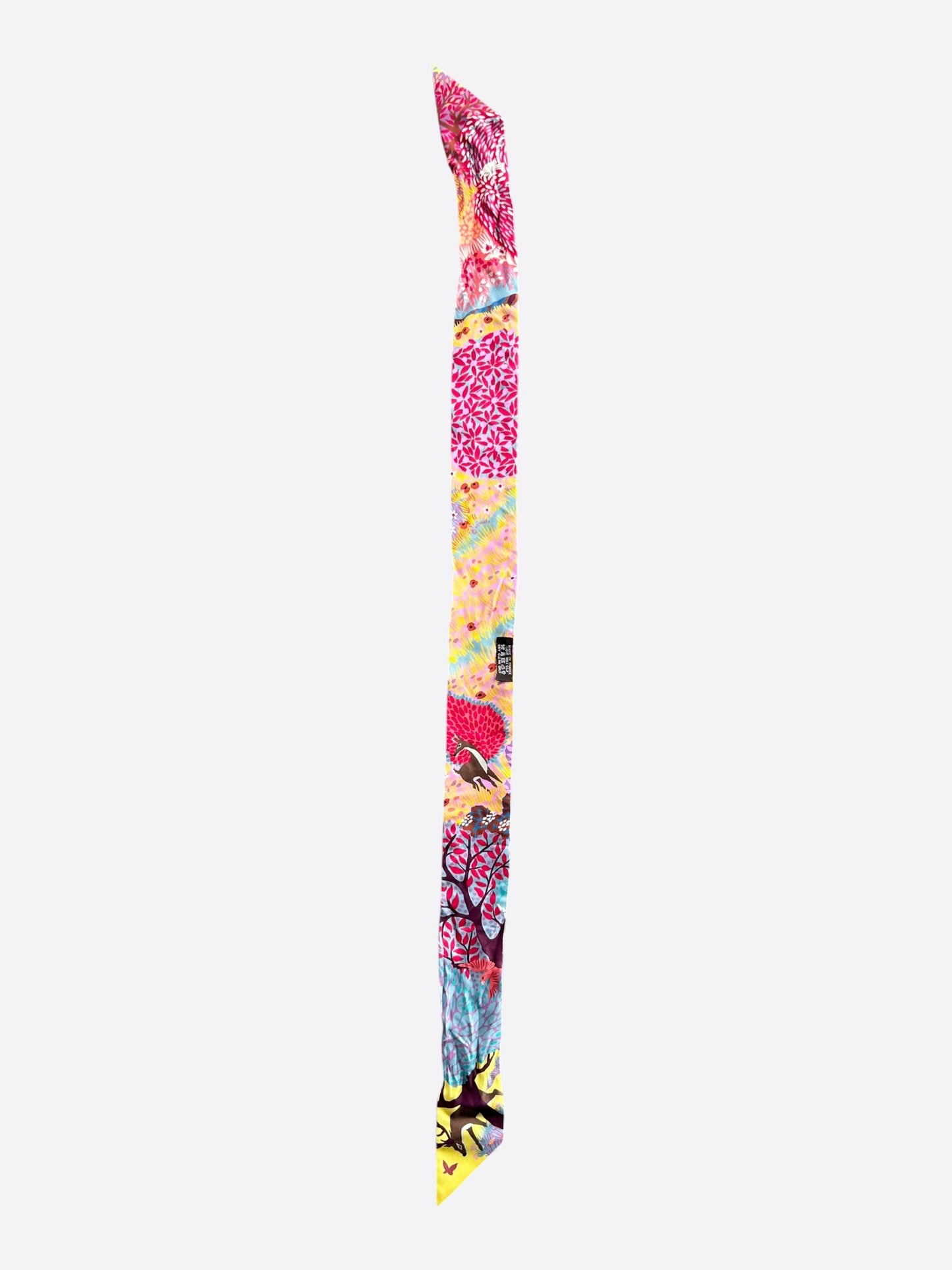 Hermes Pink & Blue Forest Graphic Twilly